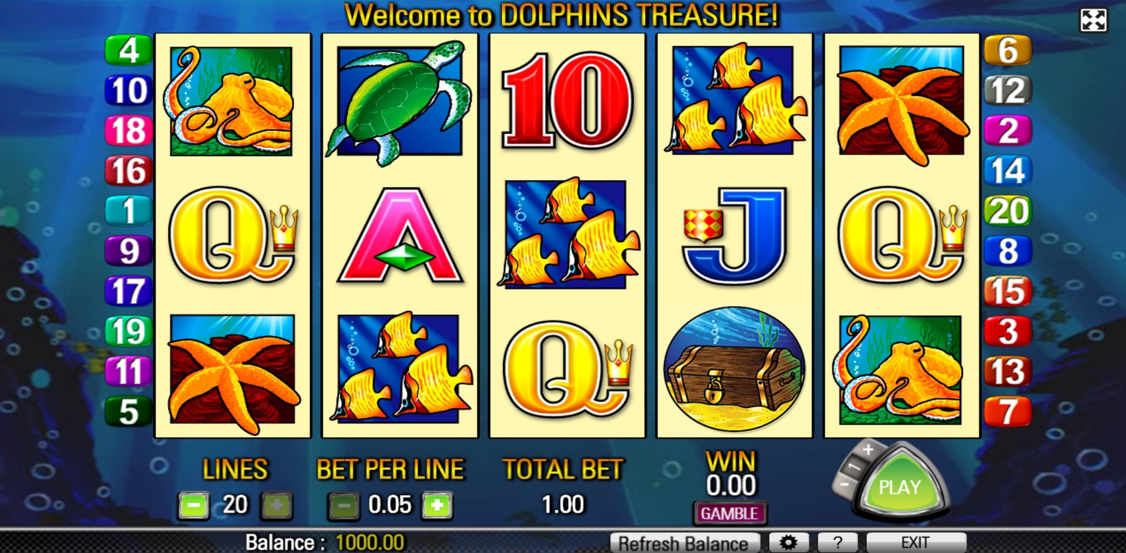 Reels in Dolphin Treasure Slot Game by Aristocrat