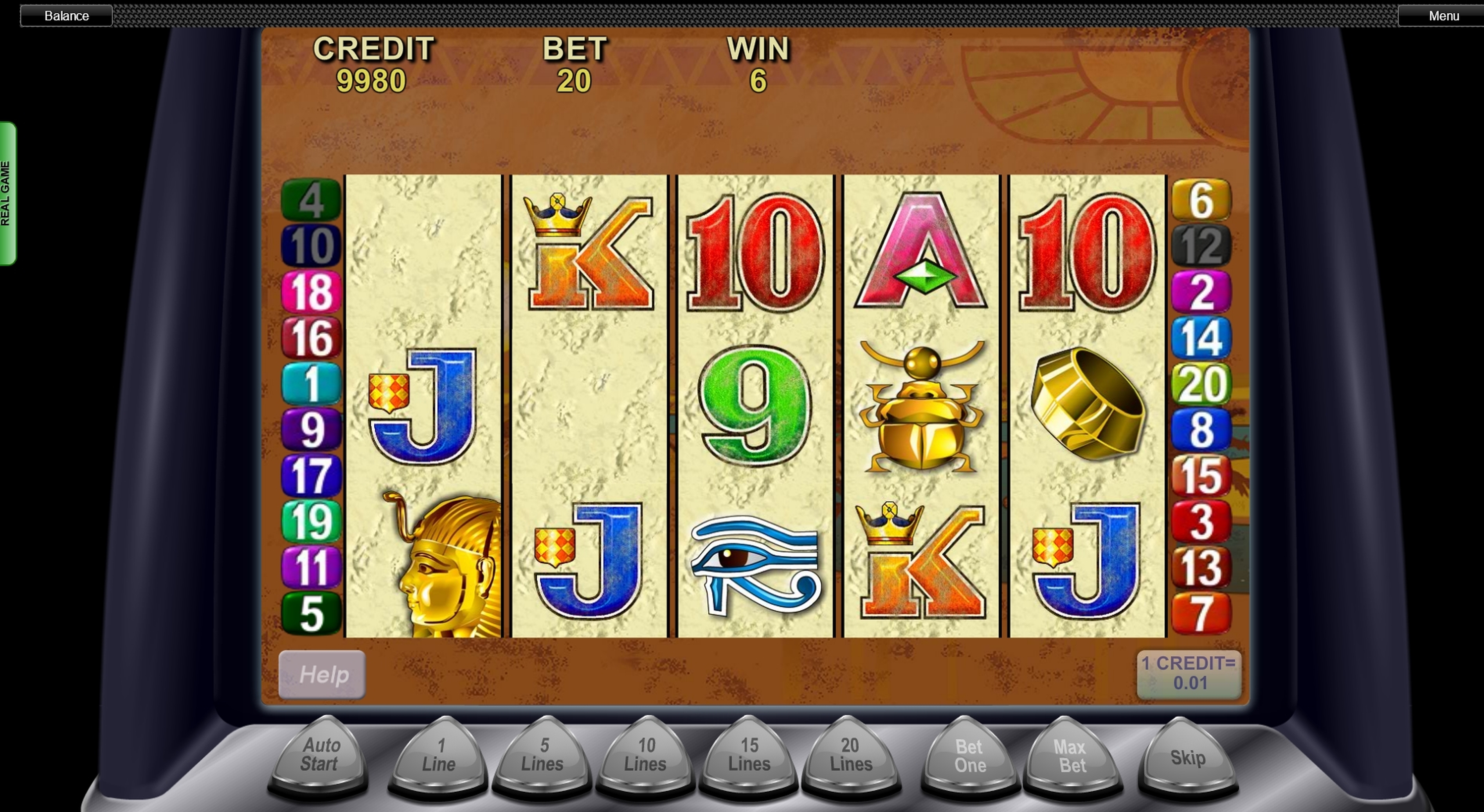 Win Money in Queen Of The Nile Free Slot Game by Aristocrat