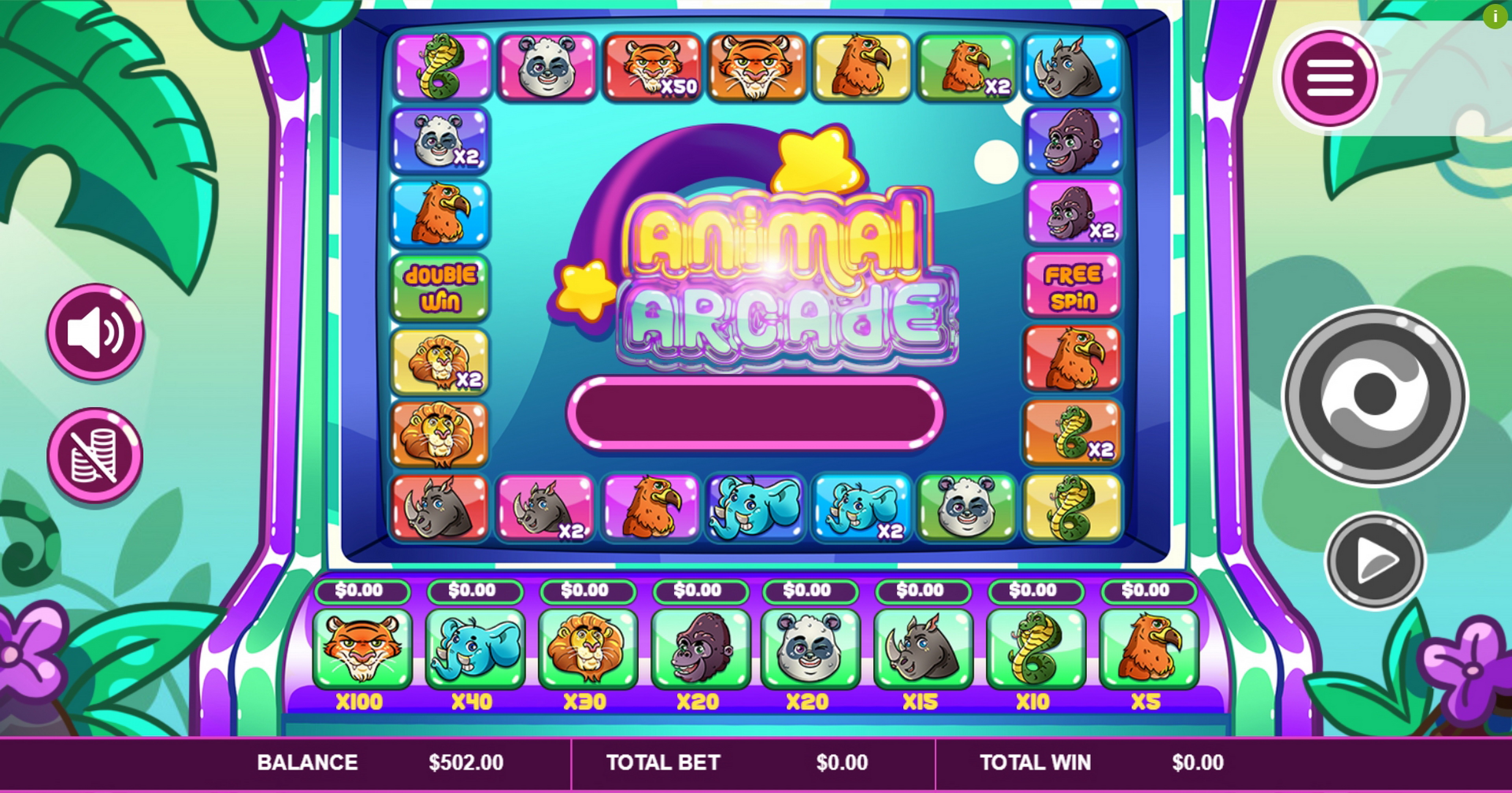 Reels in Animal Arcade Slot Game by Arrows Edge