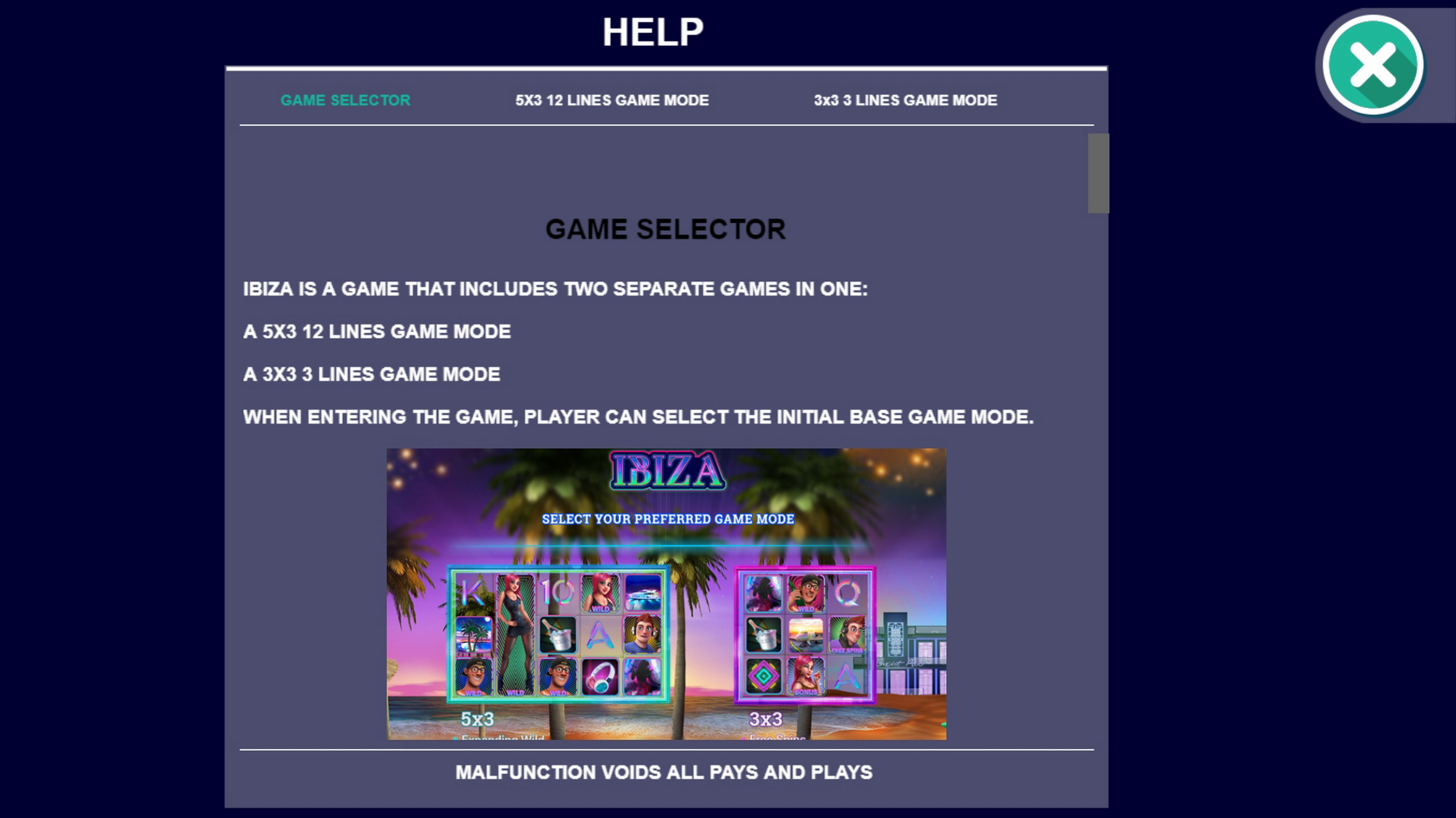 Info of Ibiza Slot Game by Arrows Edge