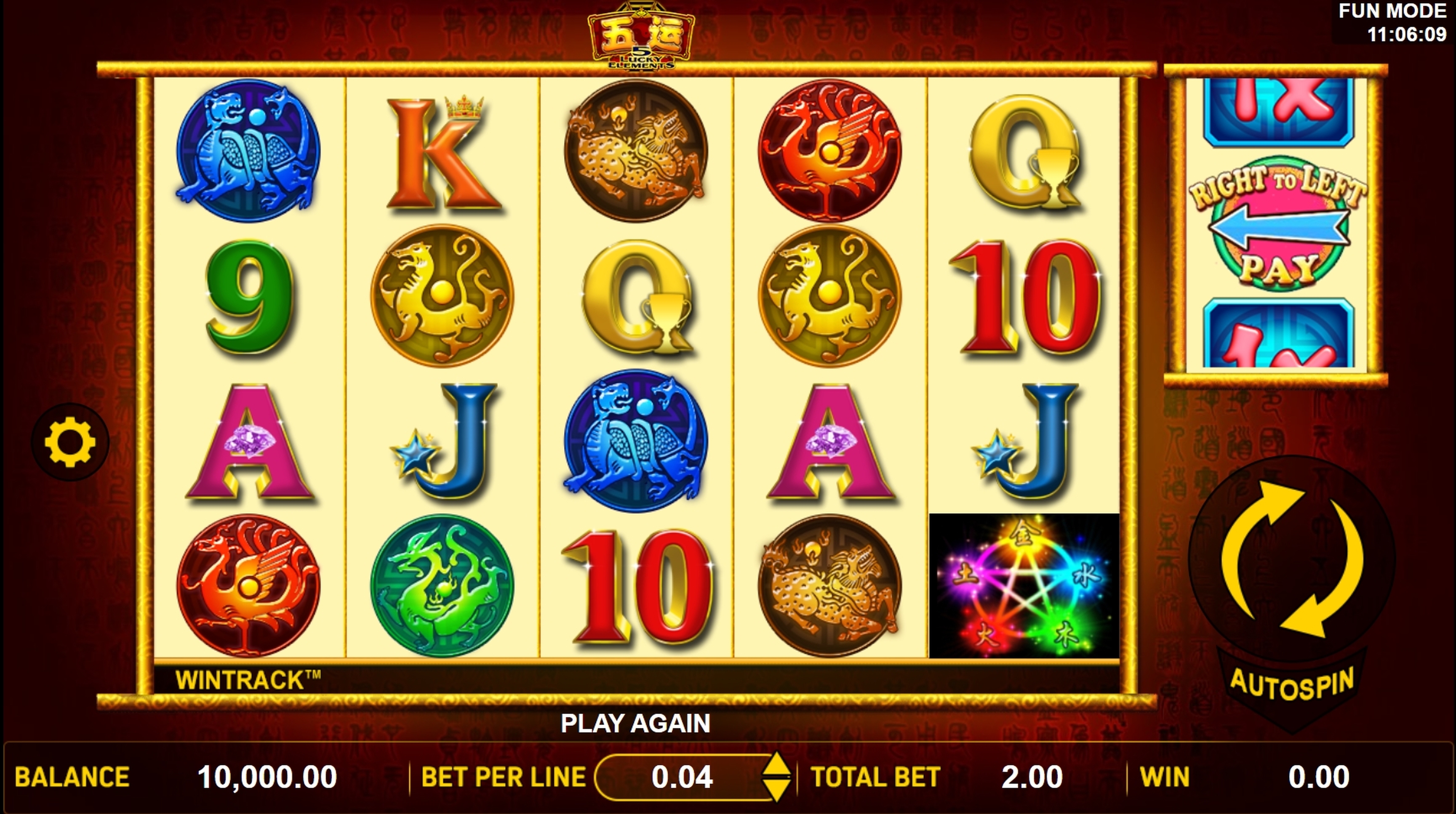 Reels in 5 Lucky Elements Slot Game by Aspect Gaming