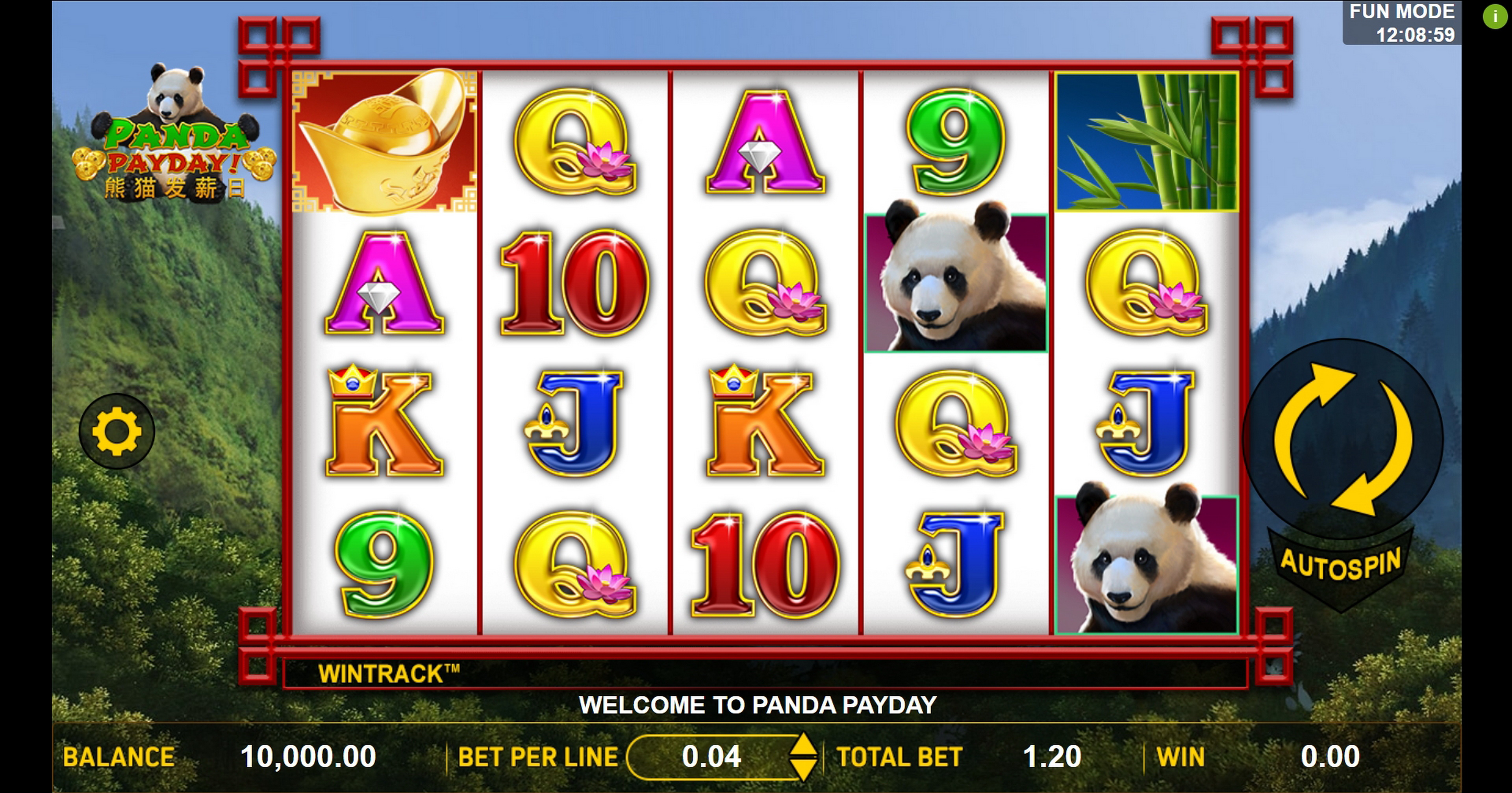 Reels in Panda Payday Slot Game by Aspect Gaming