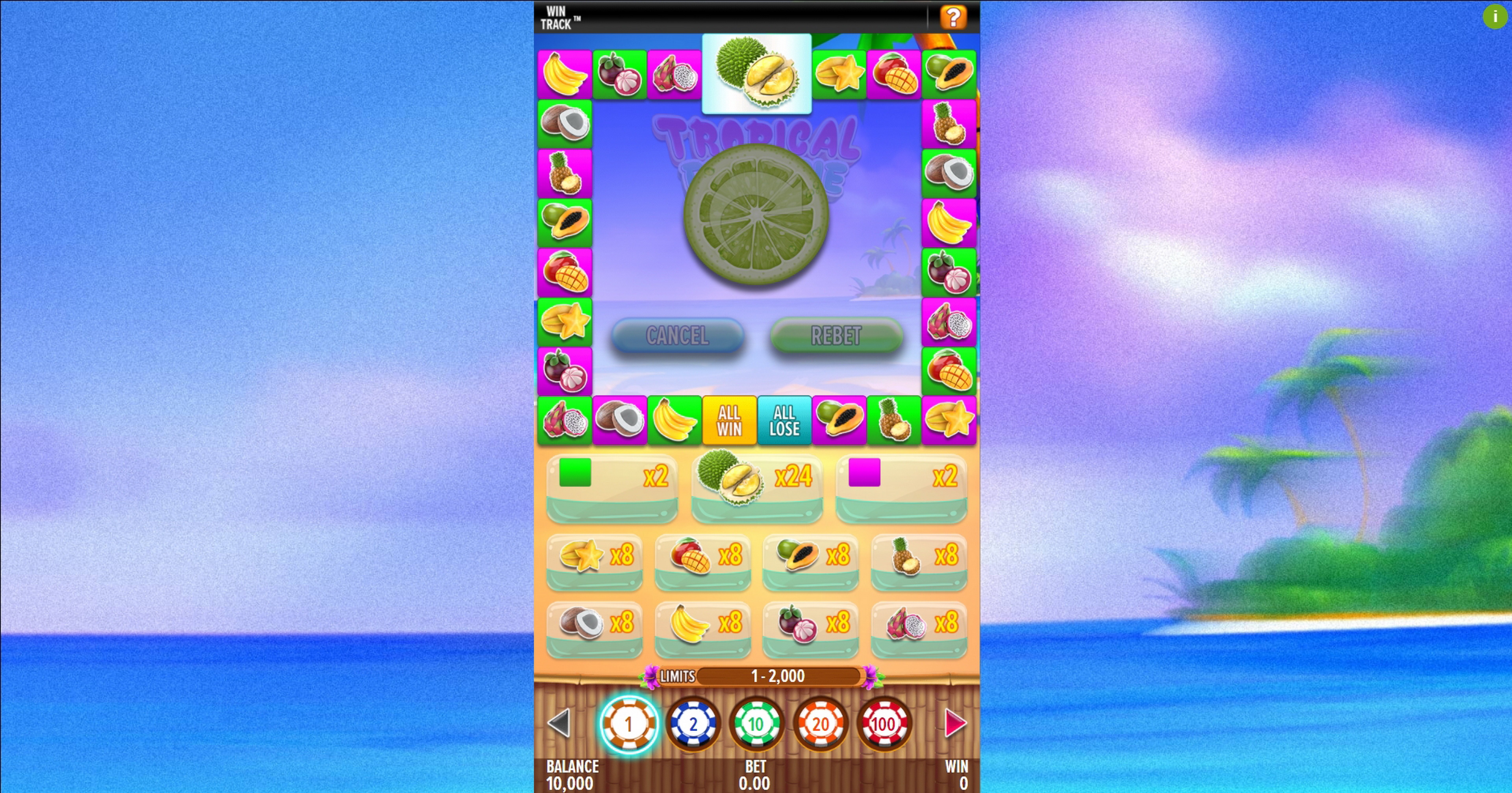 Reels in Tropical Fruitsie Slot Game by Aspect Gaming