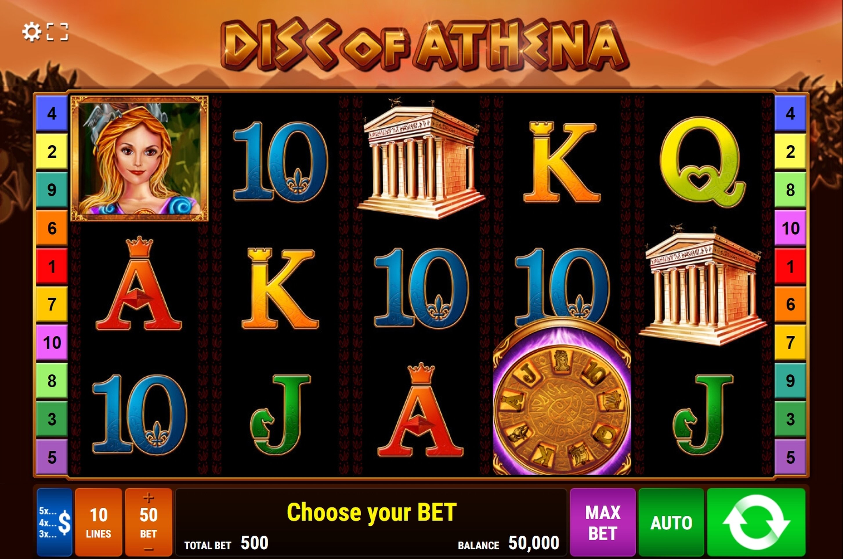 Reels in Disc of Athena Slot Game by Bally Wulff