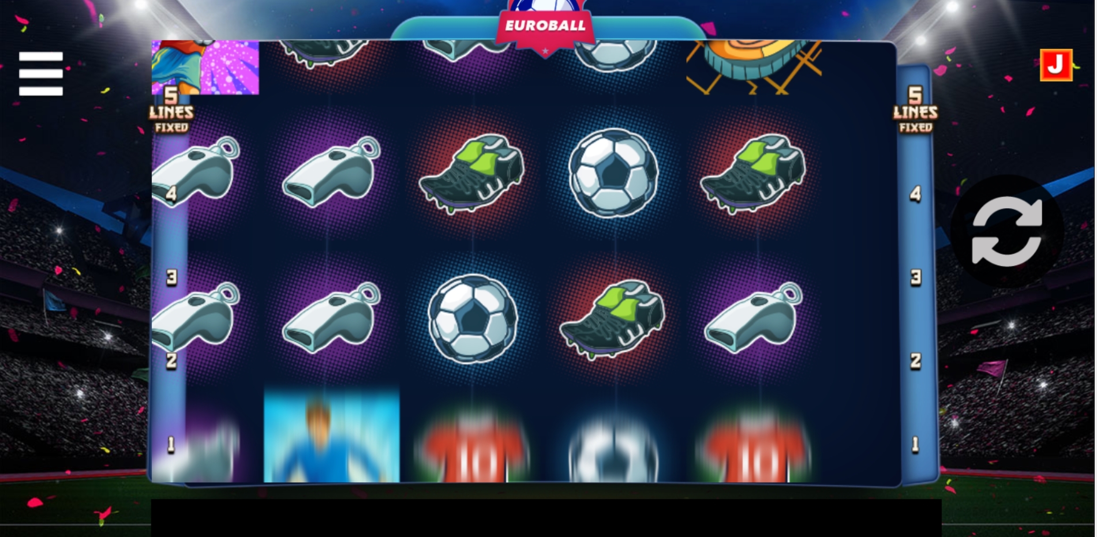 Reels in Euroball Slot Game by Betsense