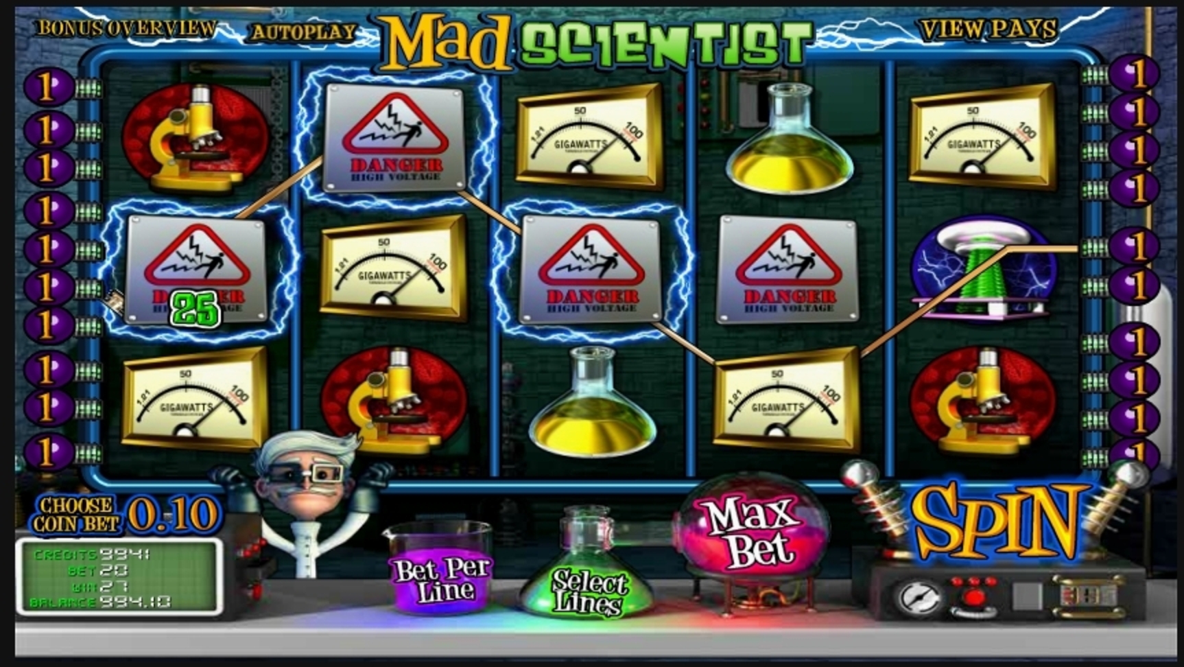 Win Money in Mad Scientist Free Slot Game by Betsoft