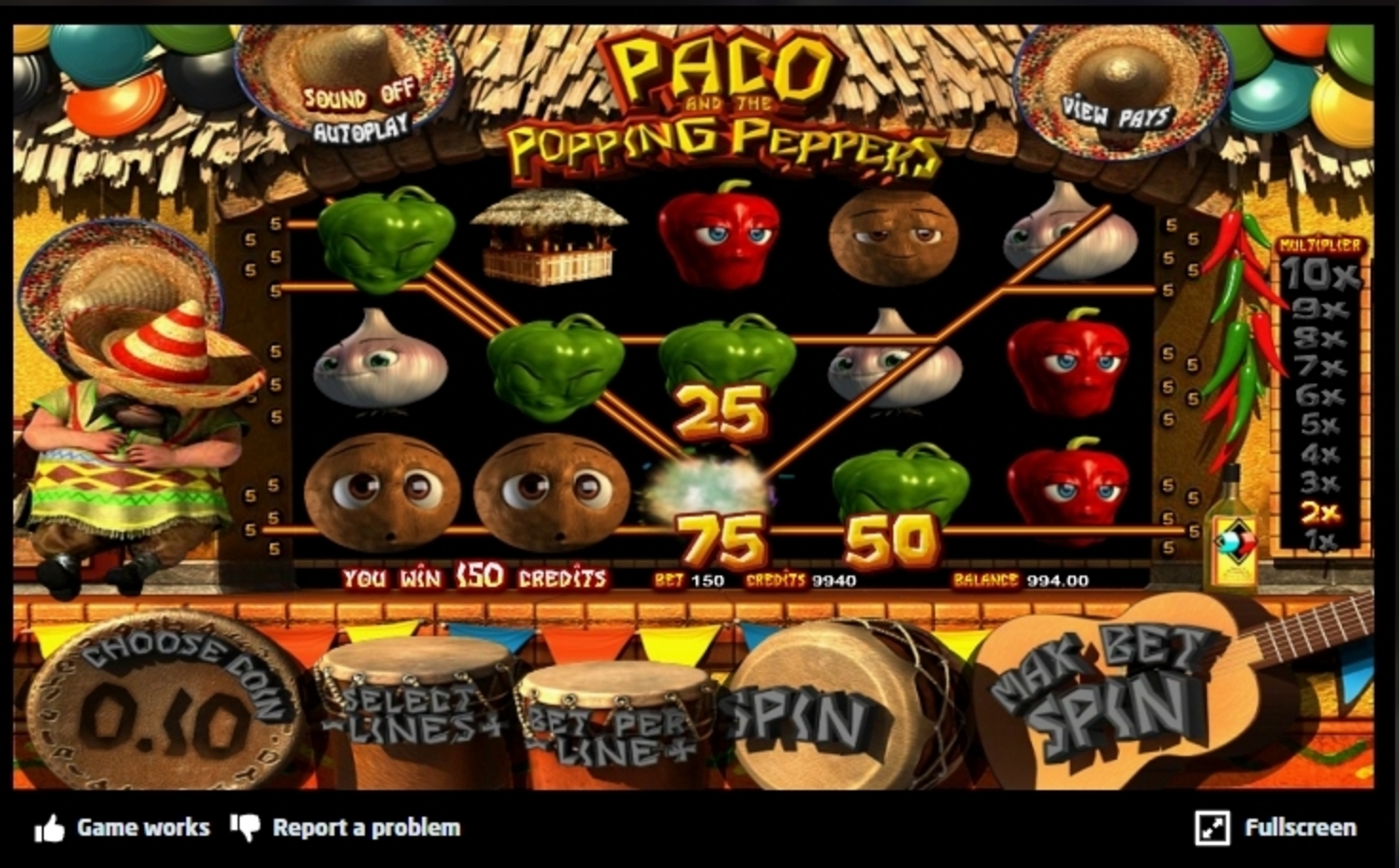 Win Money in Paco and the Popping Peppers Free Slot Game by Betsoft