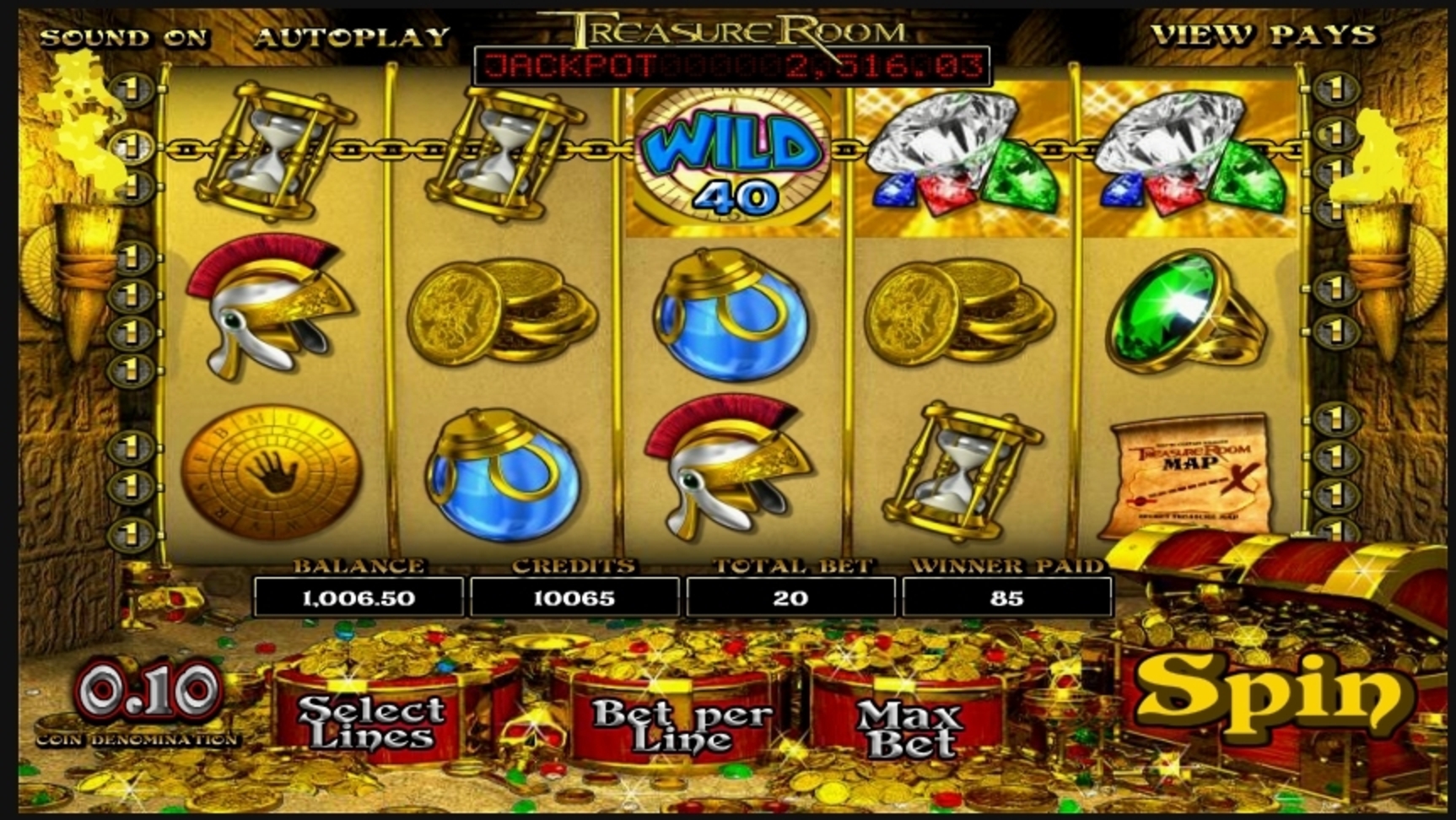 Win Money in Treasure Room Free Slot Game by Betsoft