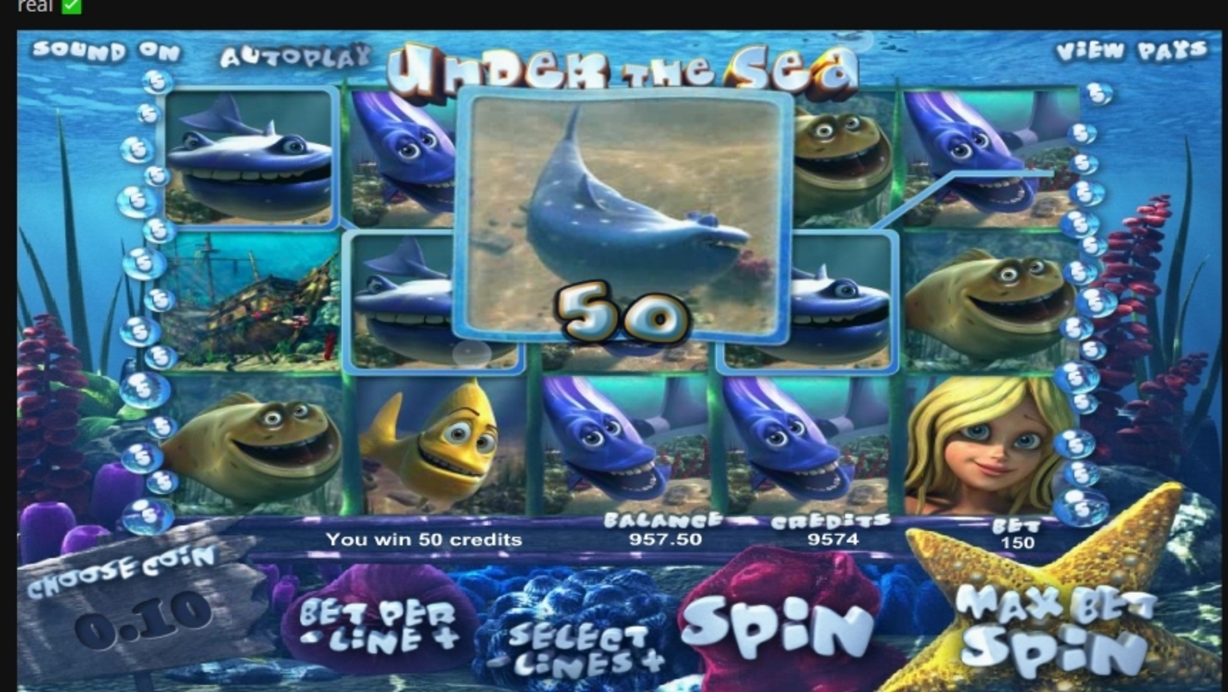 Win Money in Under the Sea Free Slot Game by Betsoft