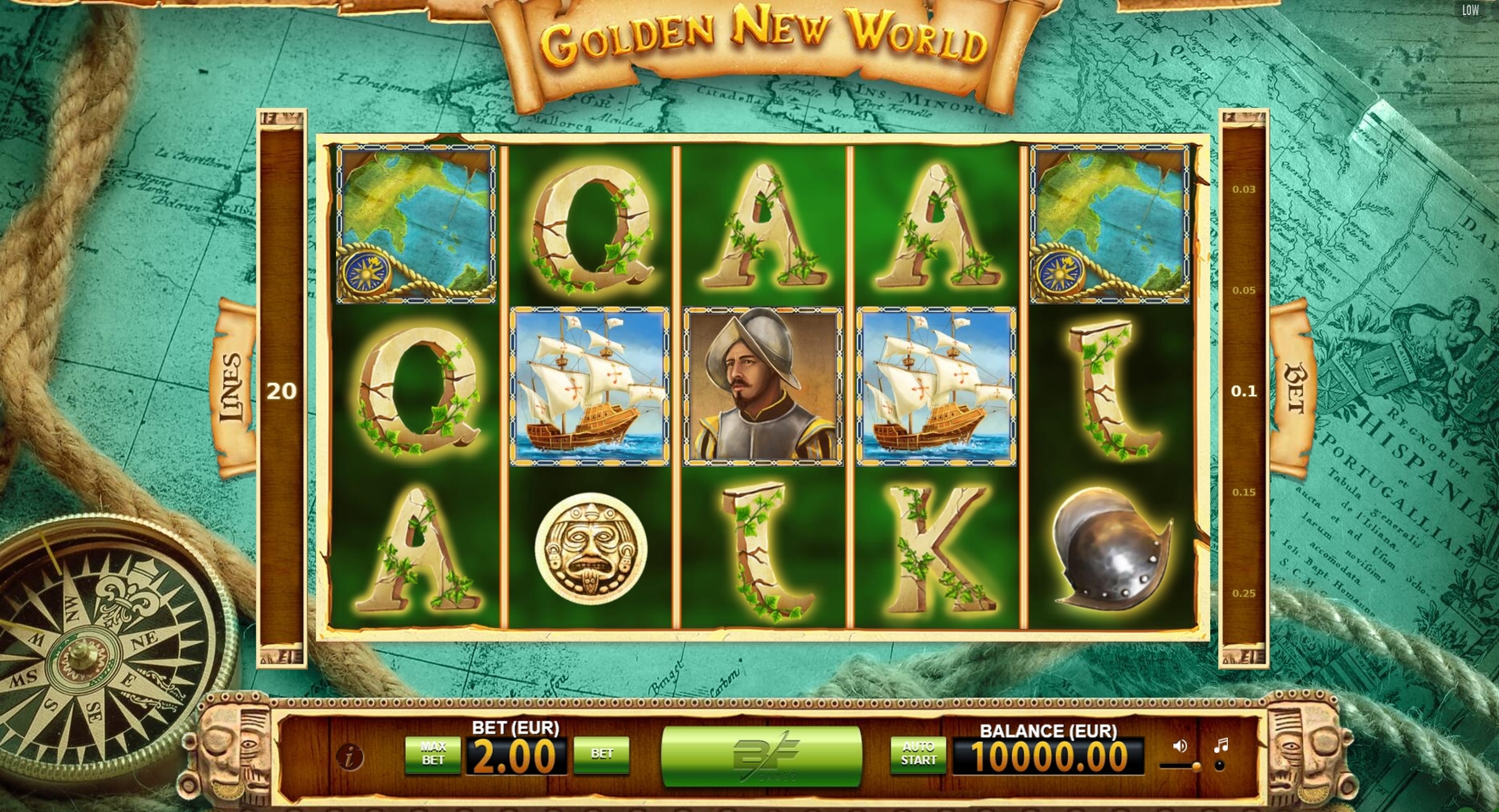 Reels in Golden New World Slot Game by BF Games