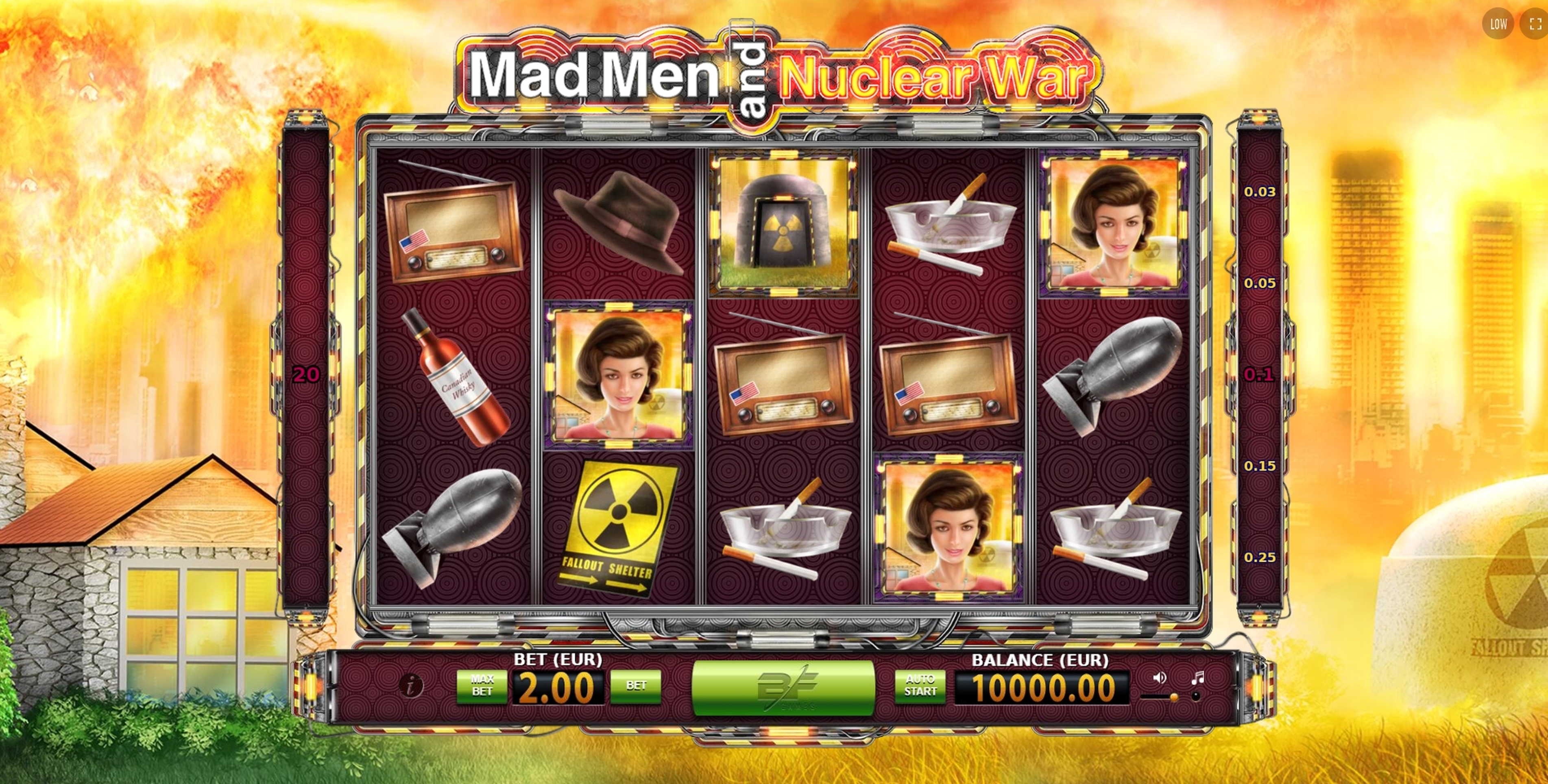 Reels in Mad Men and Nuclear War Slot Game by BF Games