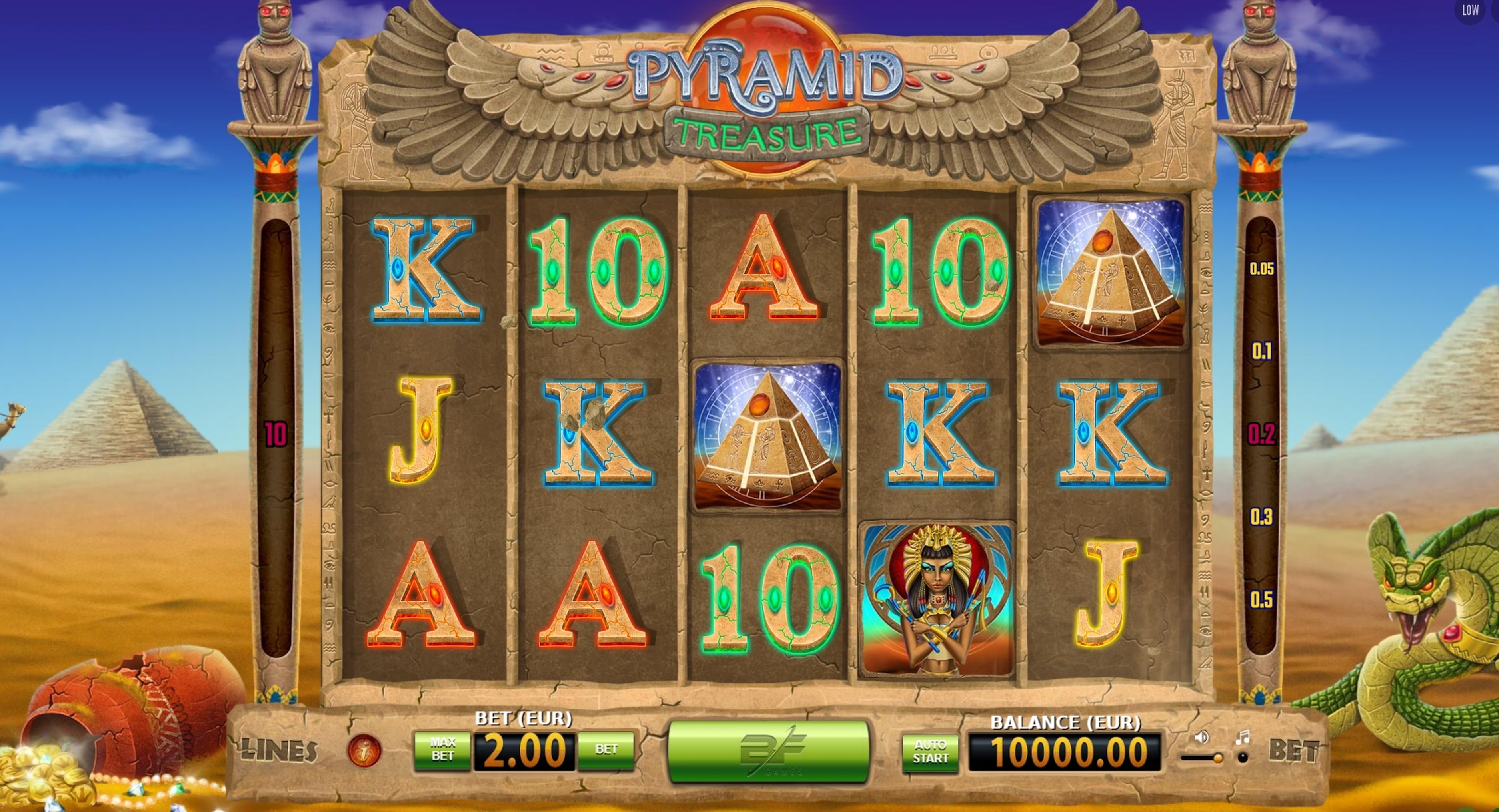 Reels in Pyramid Treasure Slot Game by BF Games