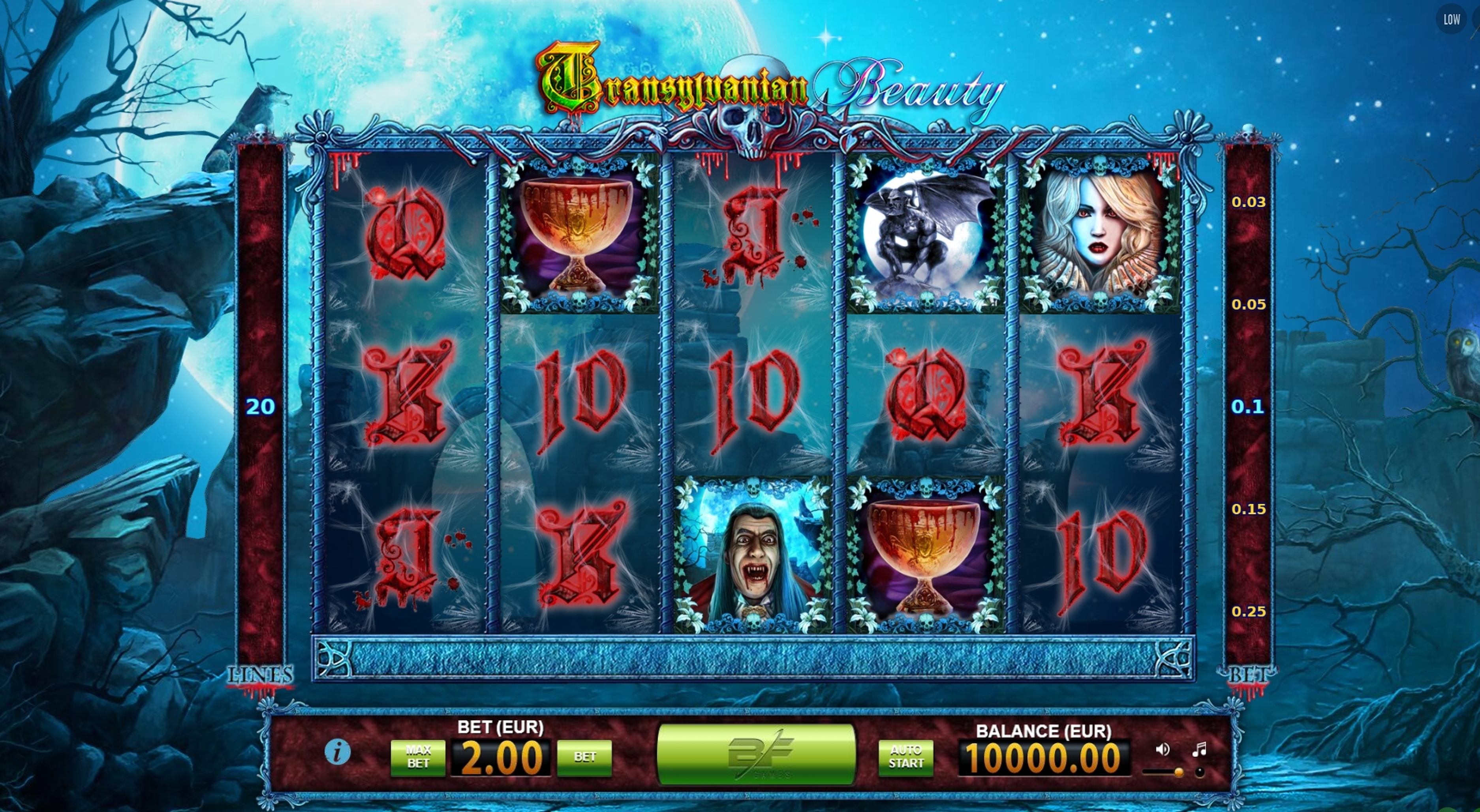 Reels in Transylvanian Beauty Slot Game by BF Games
