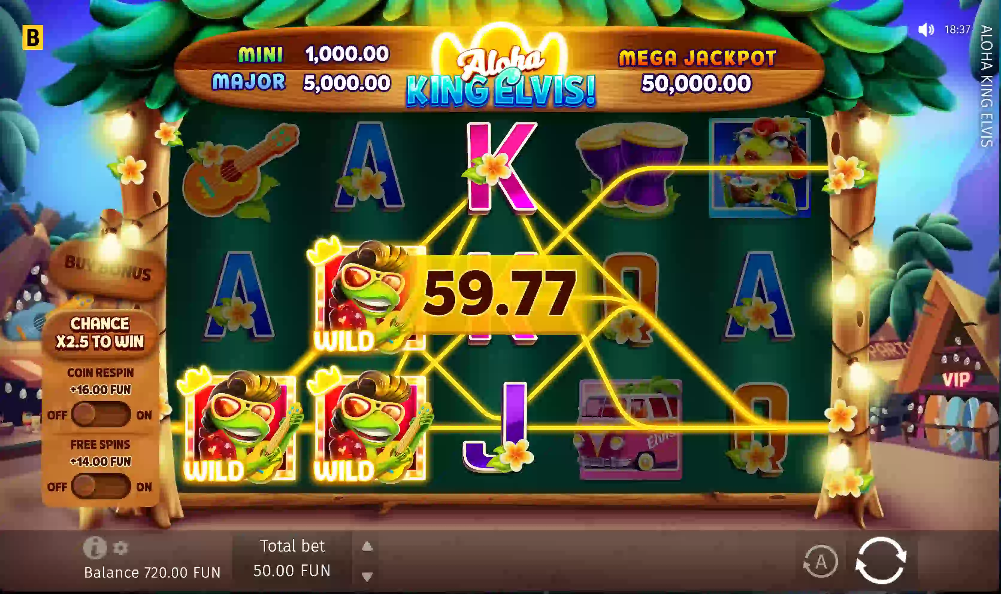 The Aloha King Elvis Online Slot Demo Game by BGAMING