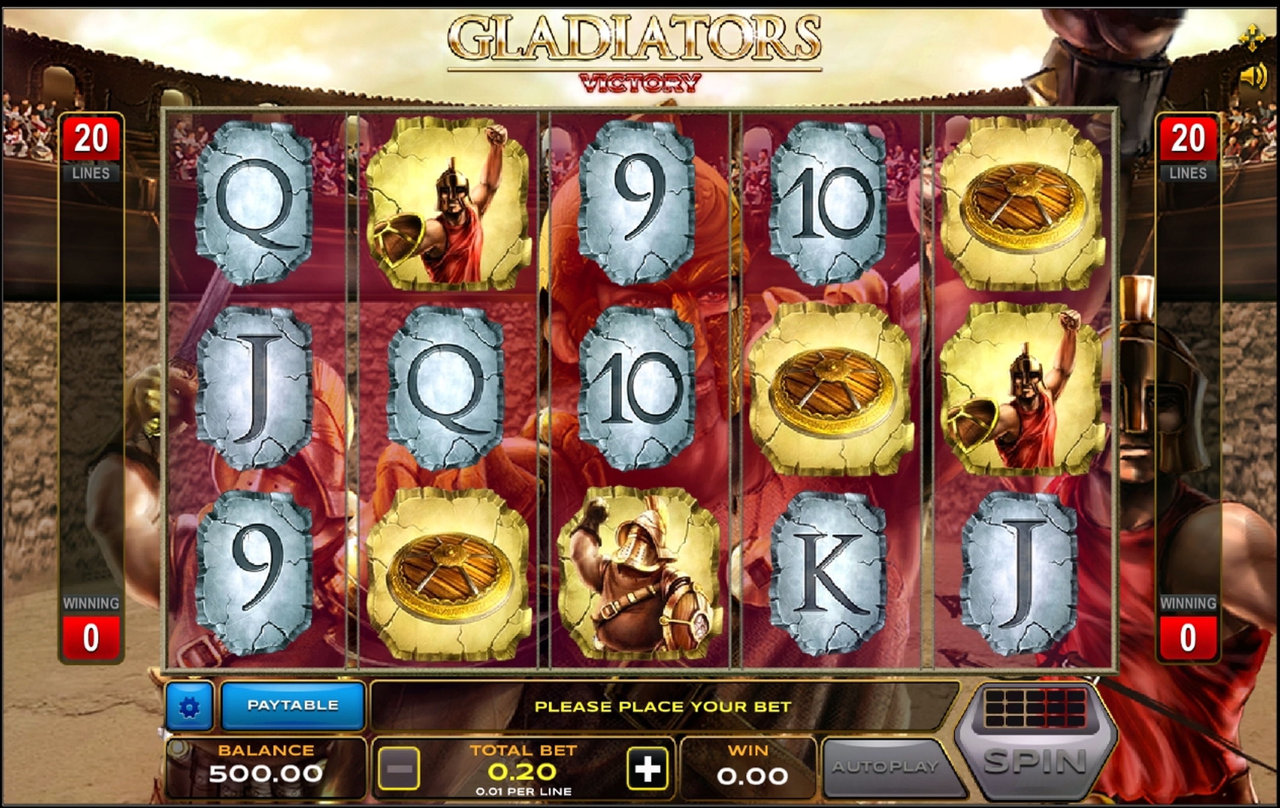 Reels in Gladiators Victory Slot Game by Xplosive