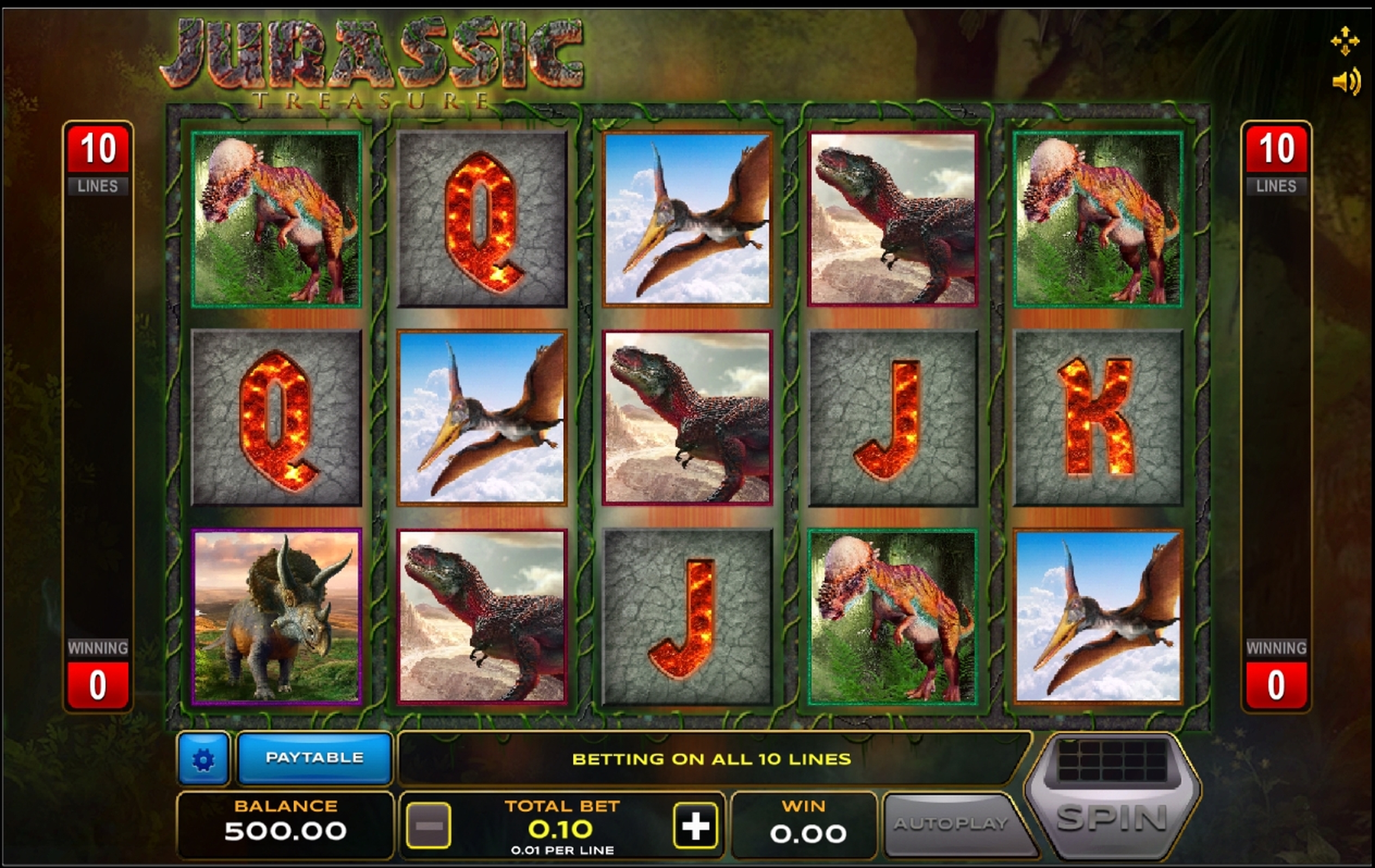 Reels in Jurassic Treasure Slot Game by Xplosive