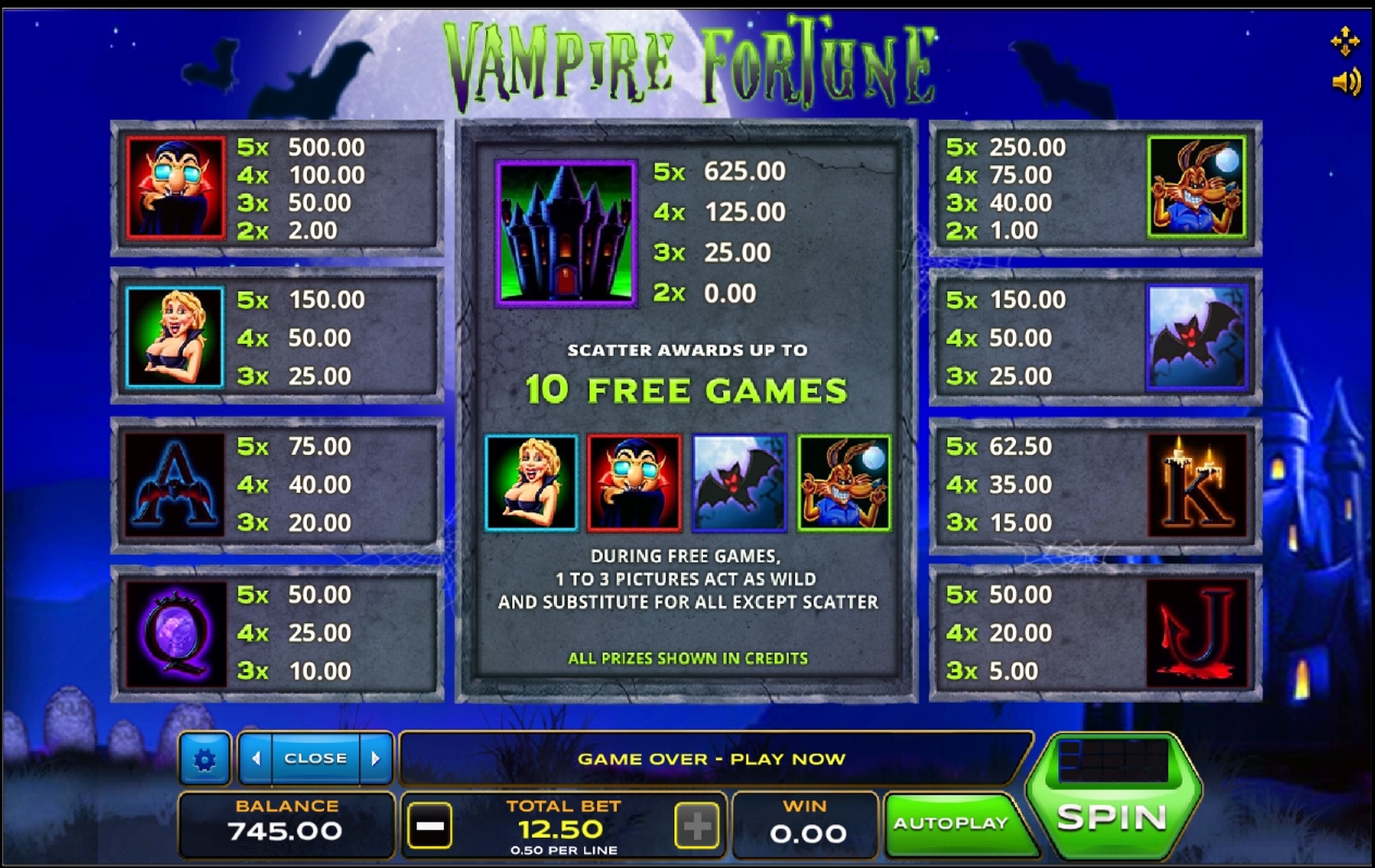 Info of Vampire Fortune Slot Game by Xplosive Slots Group