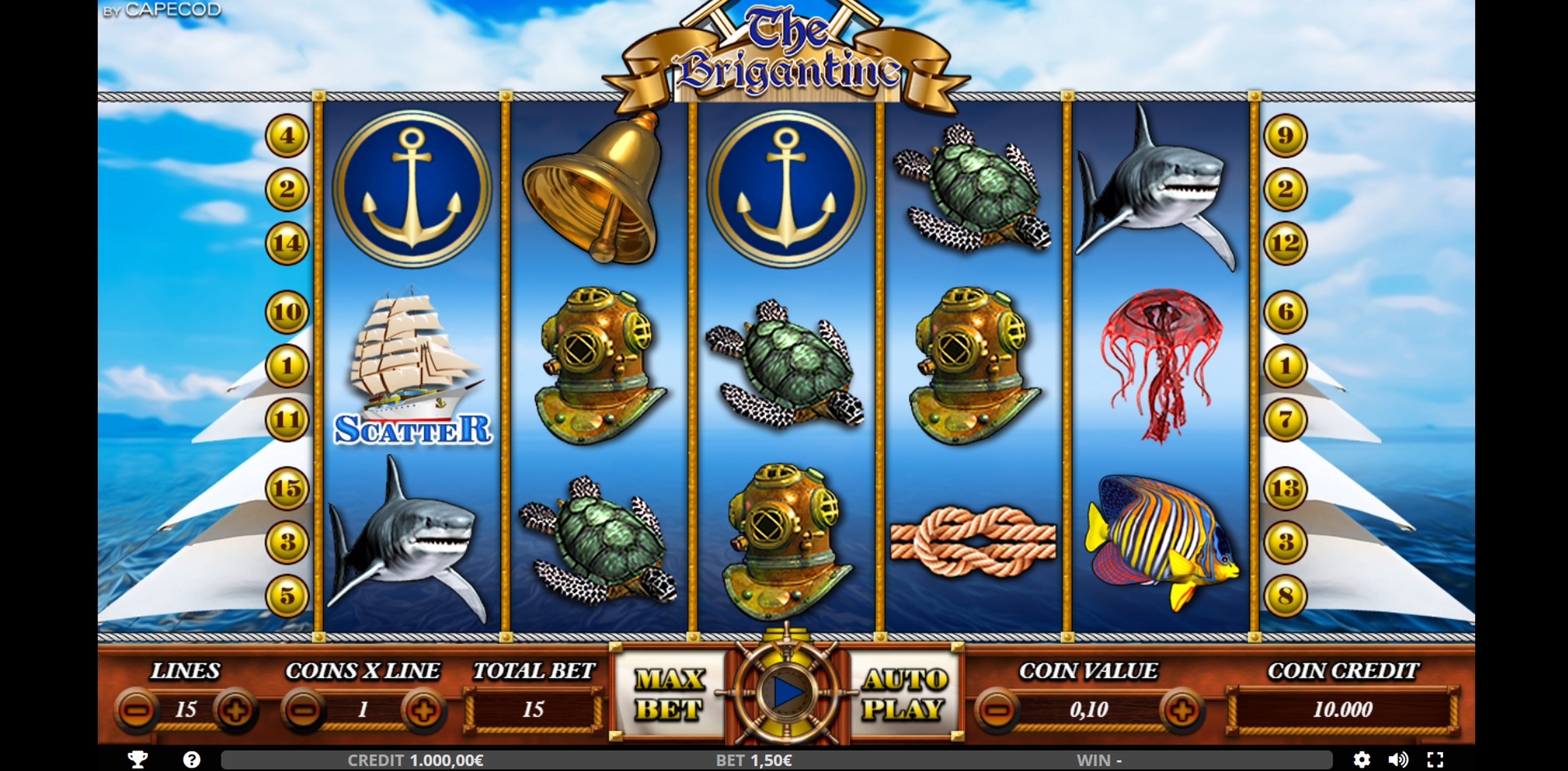 Reels in THE BRIG Slot Game by Capecod Gaming