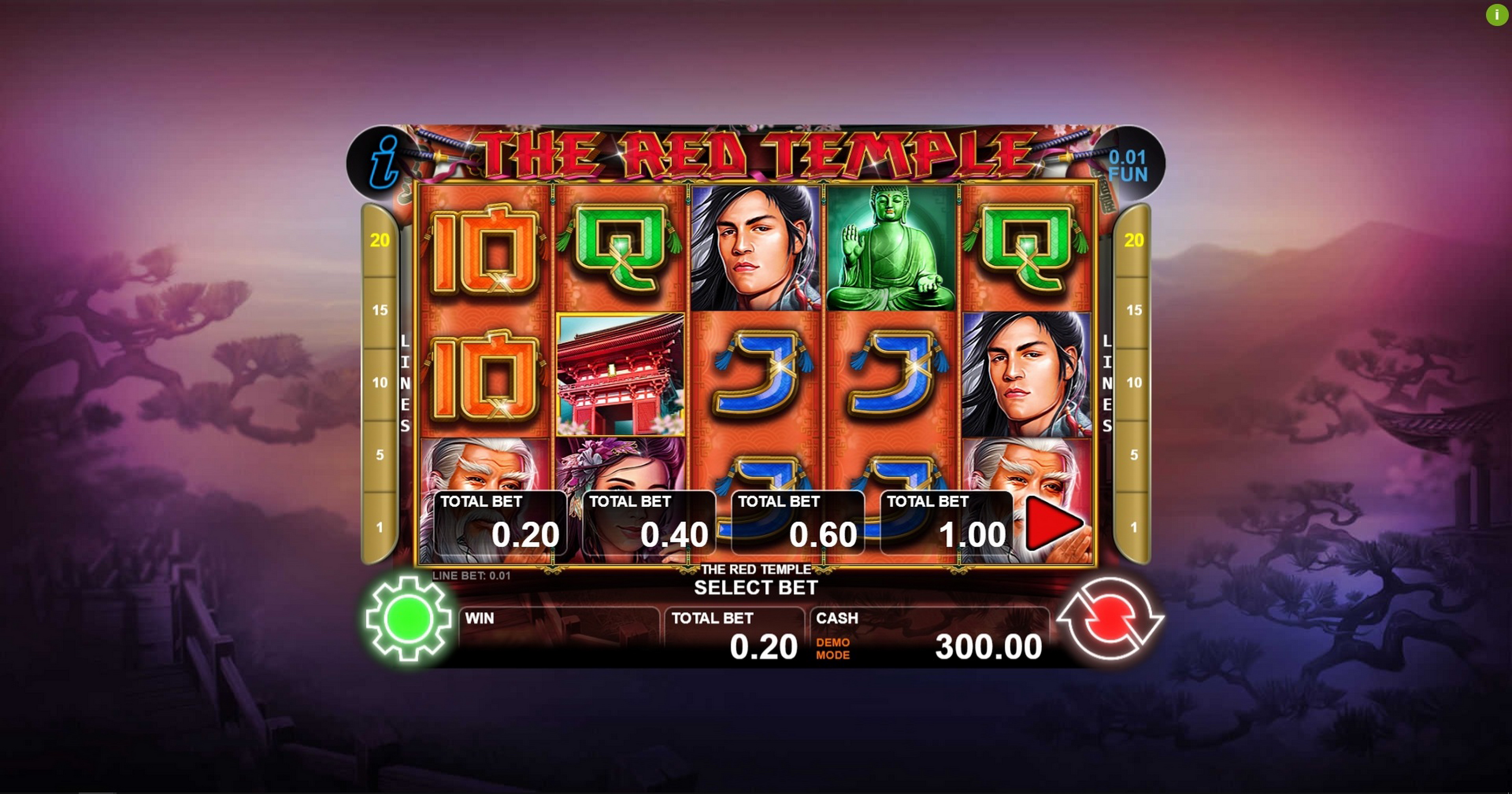Reels in The Red Temple (Casino Technology) Slot Game by casino technology