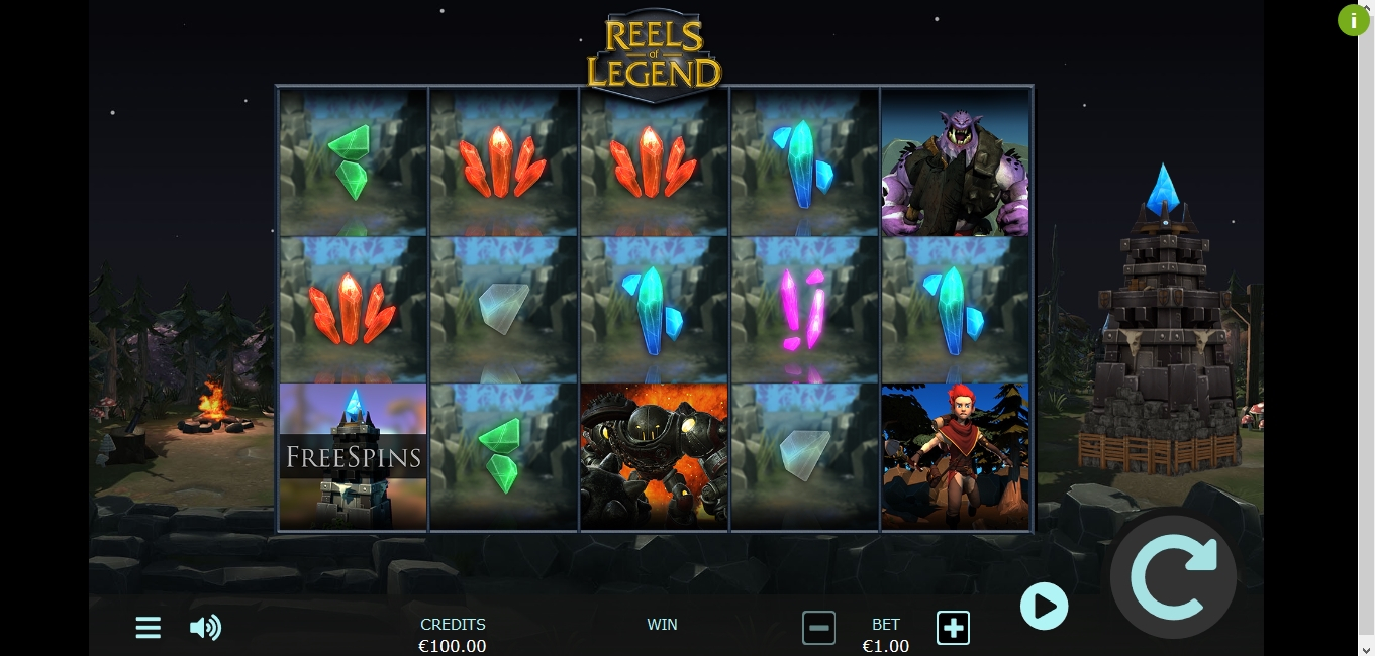 Reels in Reels of Legend Slot Game by Cubeia