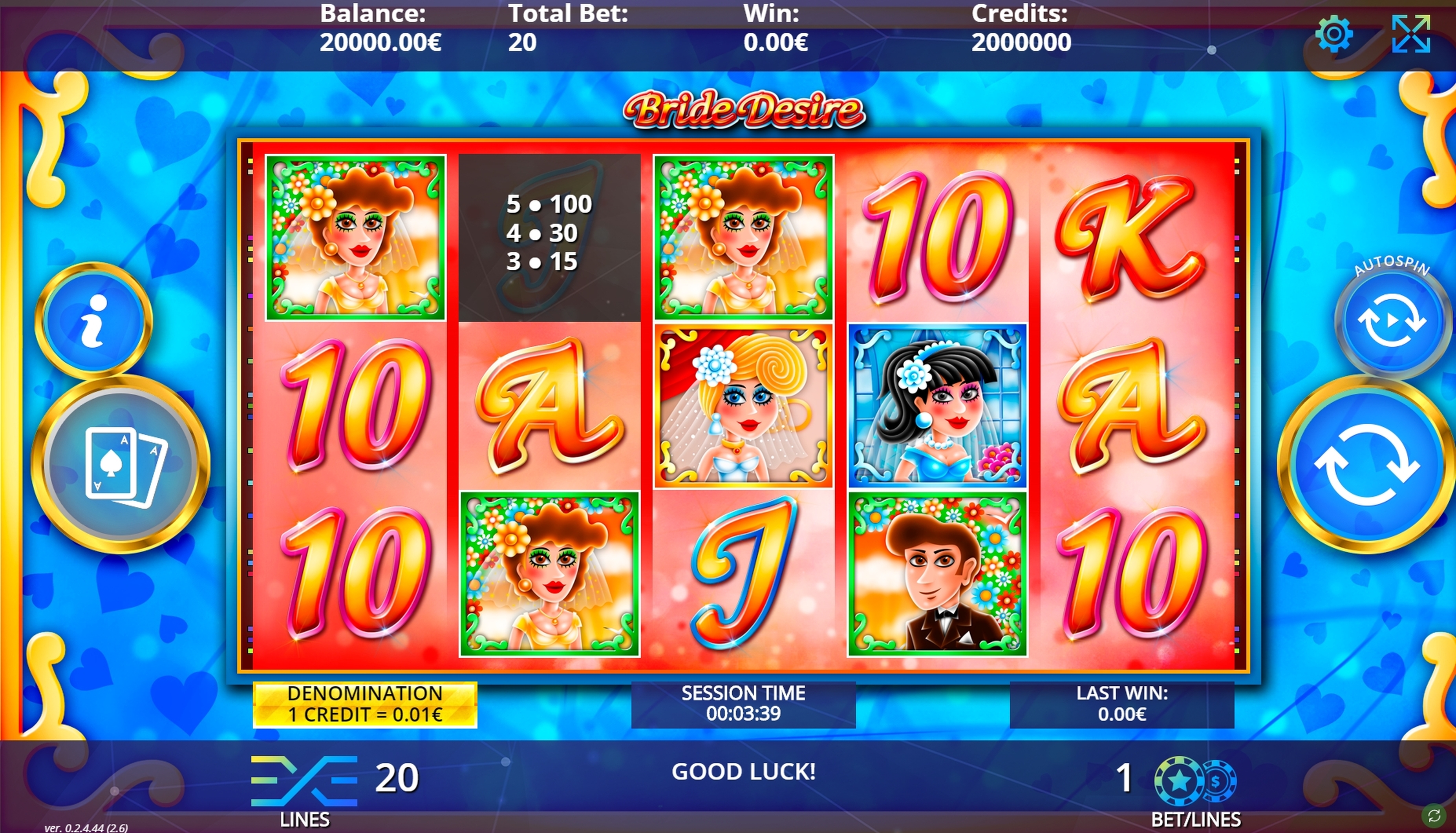 Reels in Bride Desire Slot Game by DLV