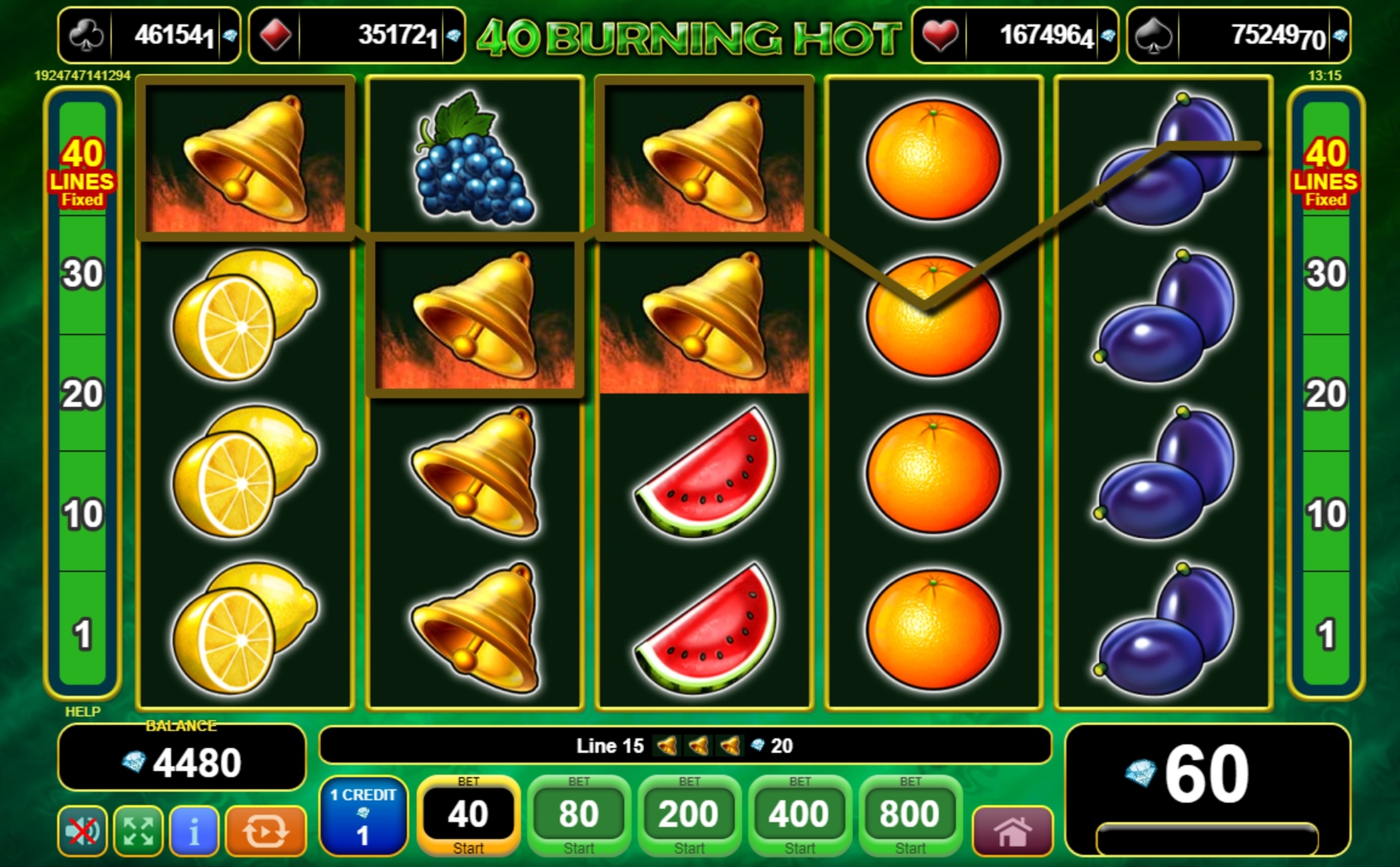 Win Money in 40 Burning Hot Free Slot Game by EGT
