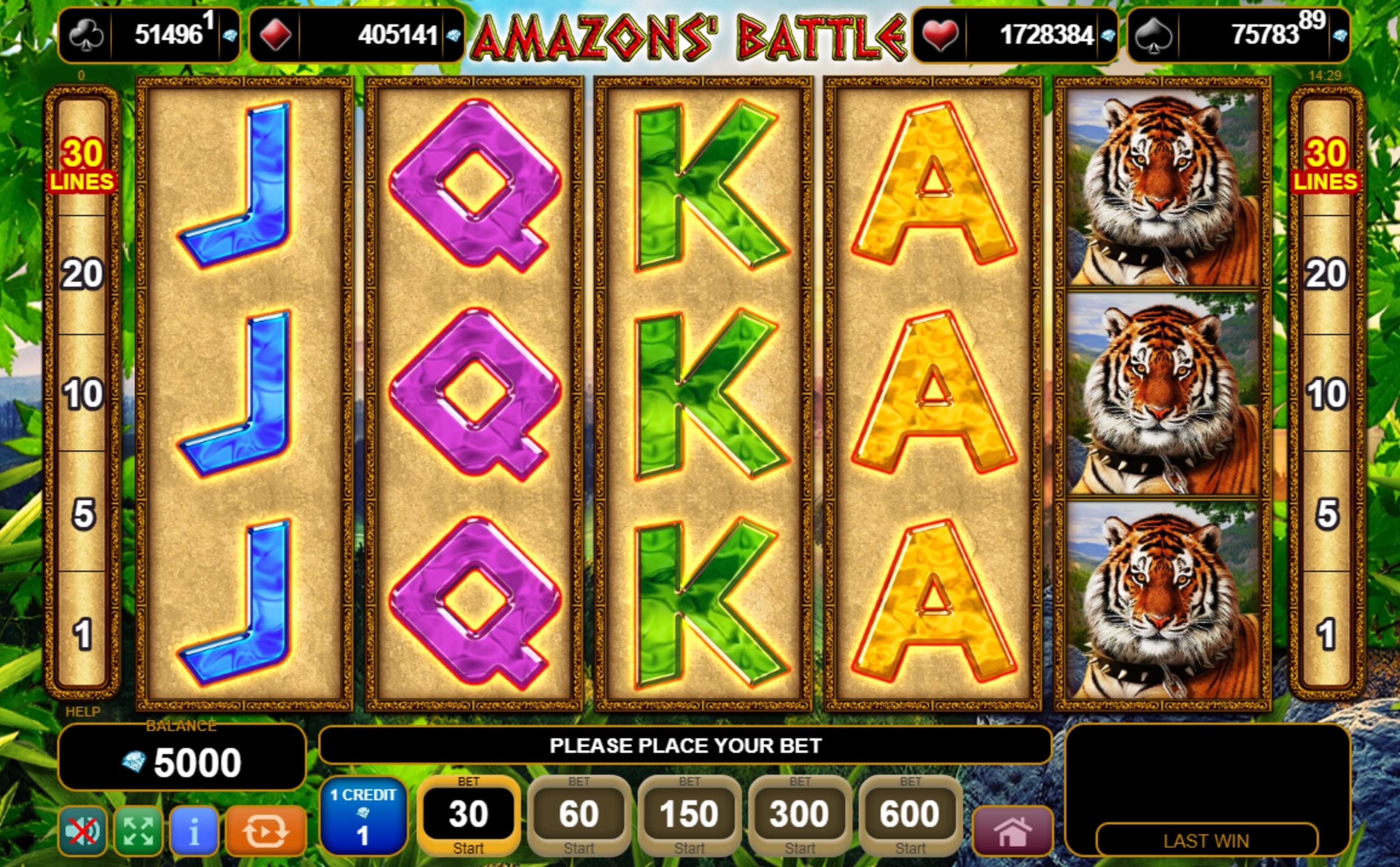 Reels in Amazons' Battle Slot Game by EGT