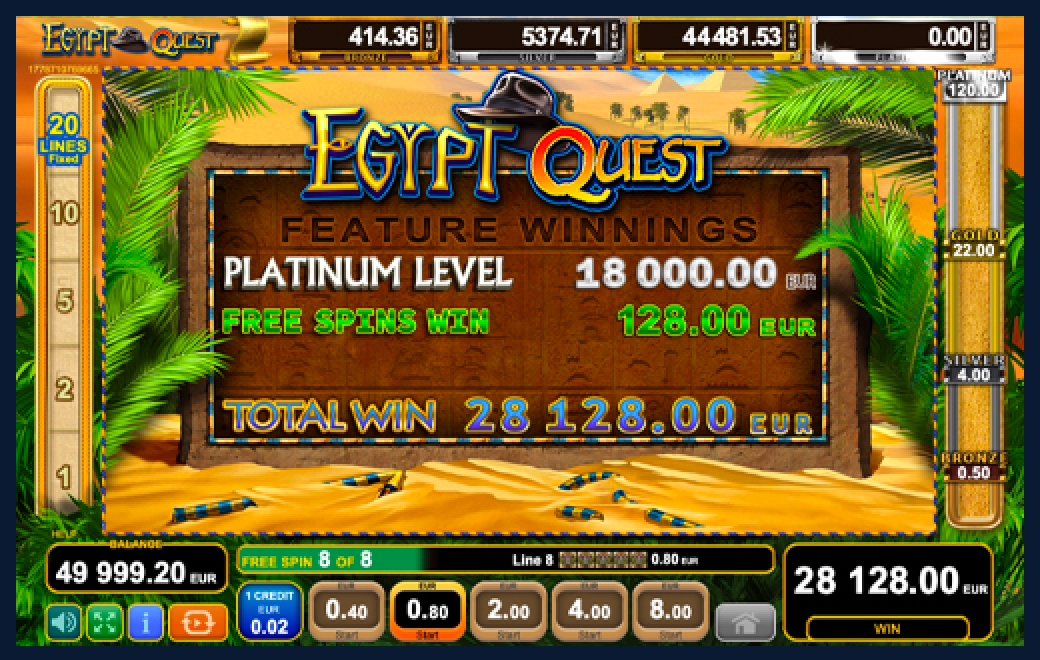 The Burning Hot Egypt Quest Online Slot Demo Game by EGT