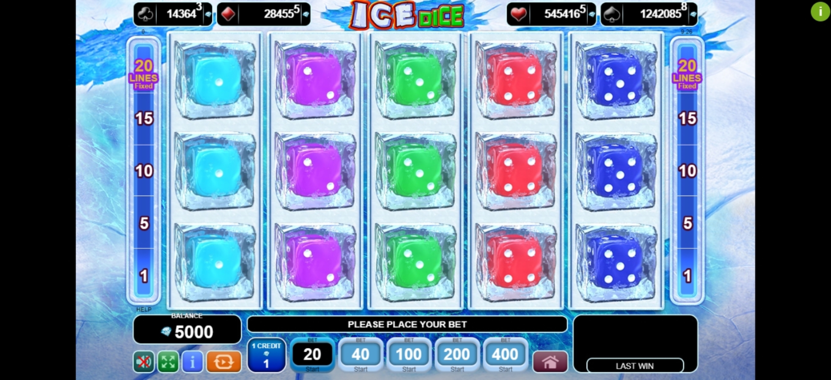Reels in Ice Dice Slot Game by EGT