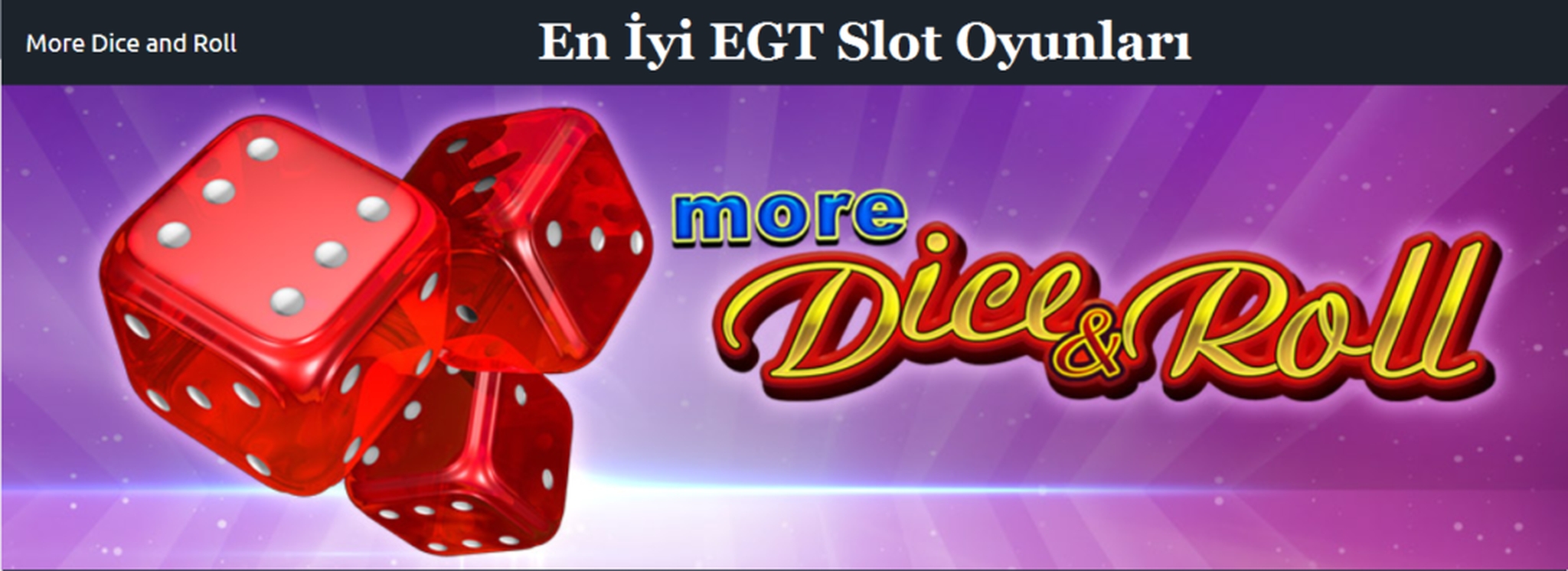 The More Dice & Roll Online Slot Demo Game by EGT