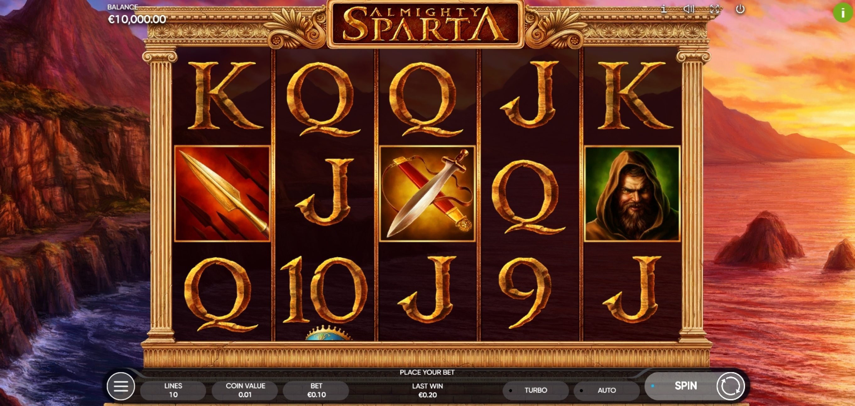 Reels in Almighty Sparta Slot Game by Endorphina