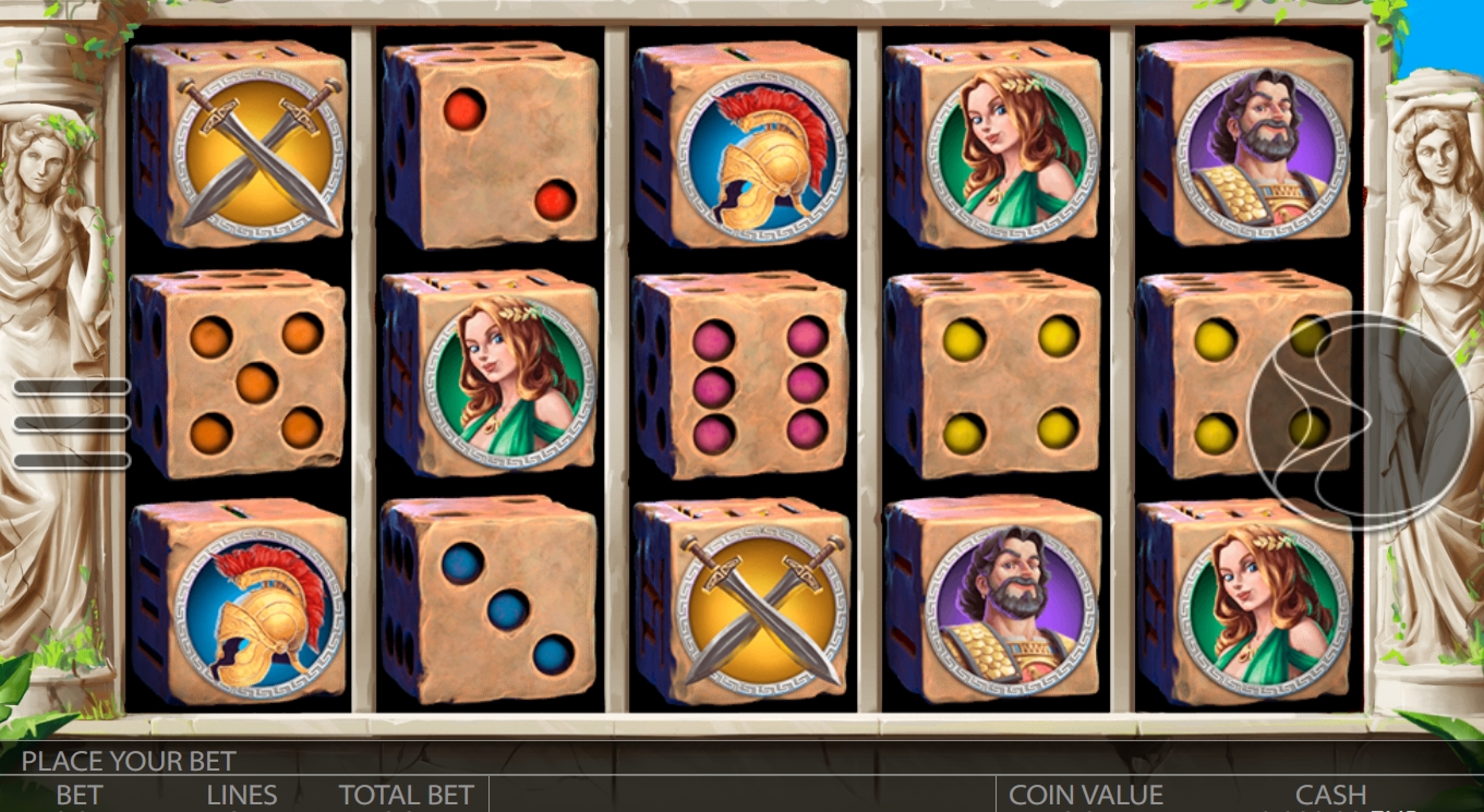 Reels in Ancient Troy Dice Slot Game by Endorphina
