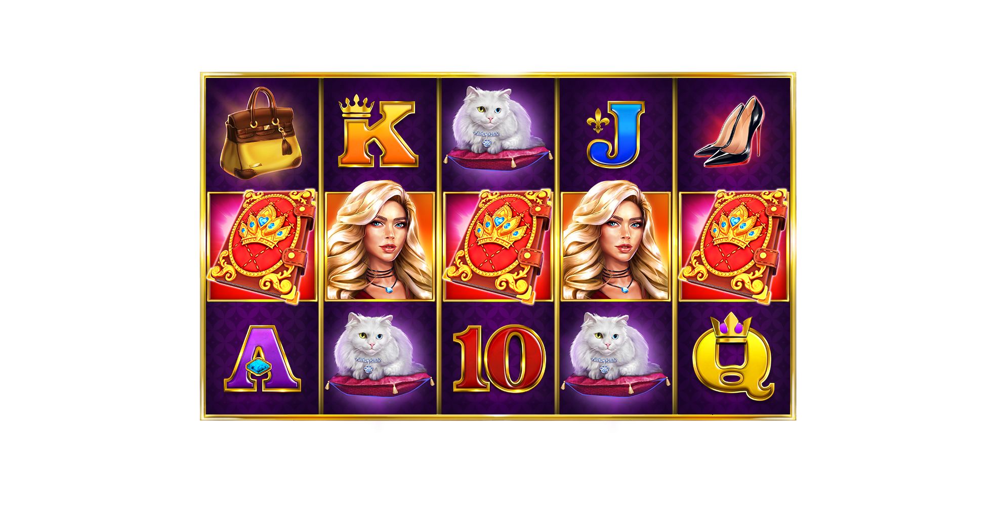 Reels in Book of Lady Slot Game by Endorphina