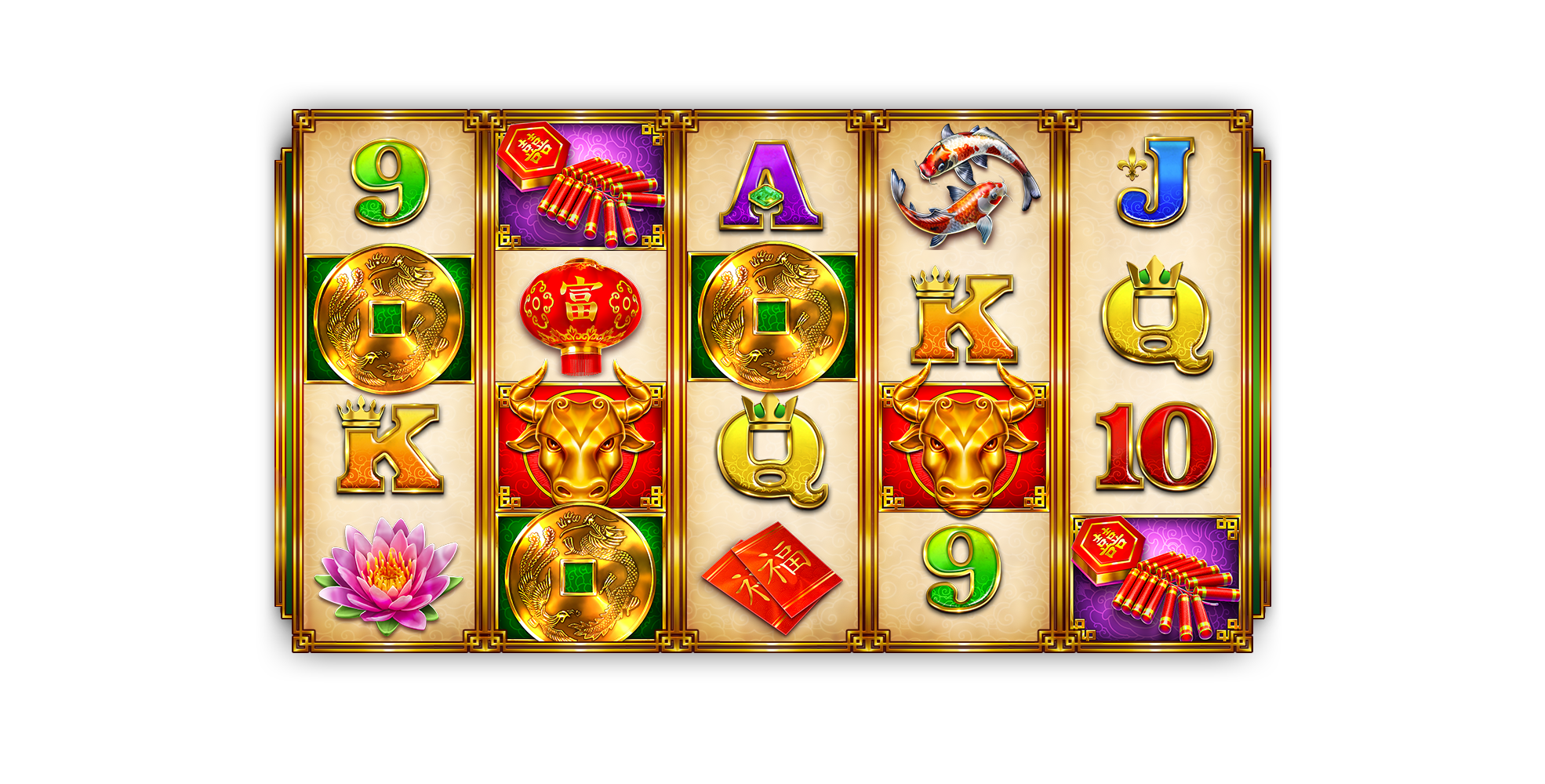 Reels in Golden Ox Endorphina Slot Game by Endorphina