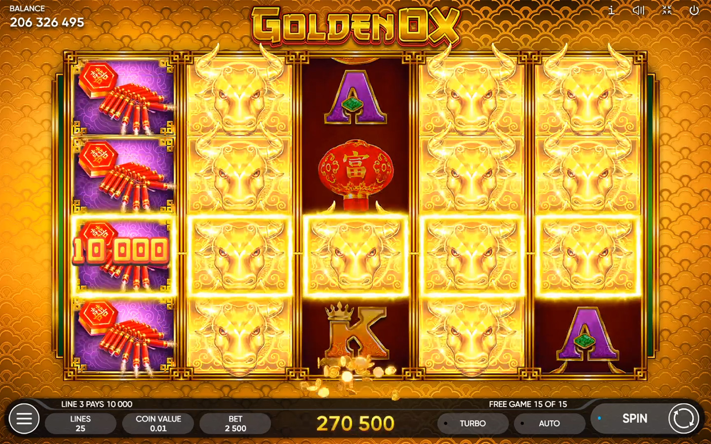 Win Money in Golden Ox Endorphina Free Slot Game by Endorphina