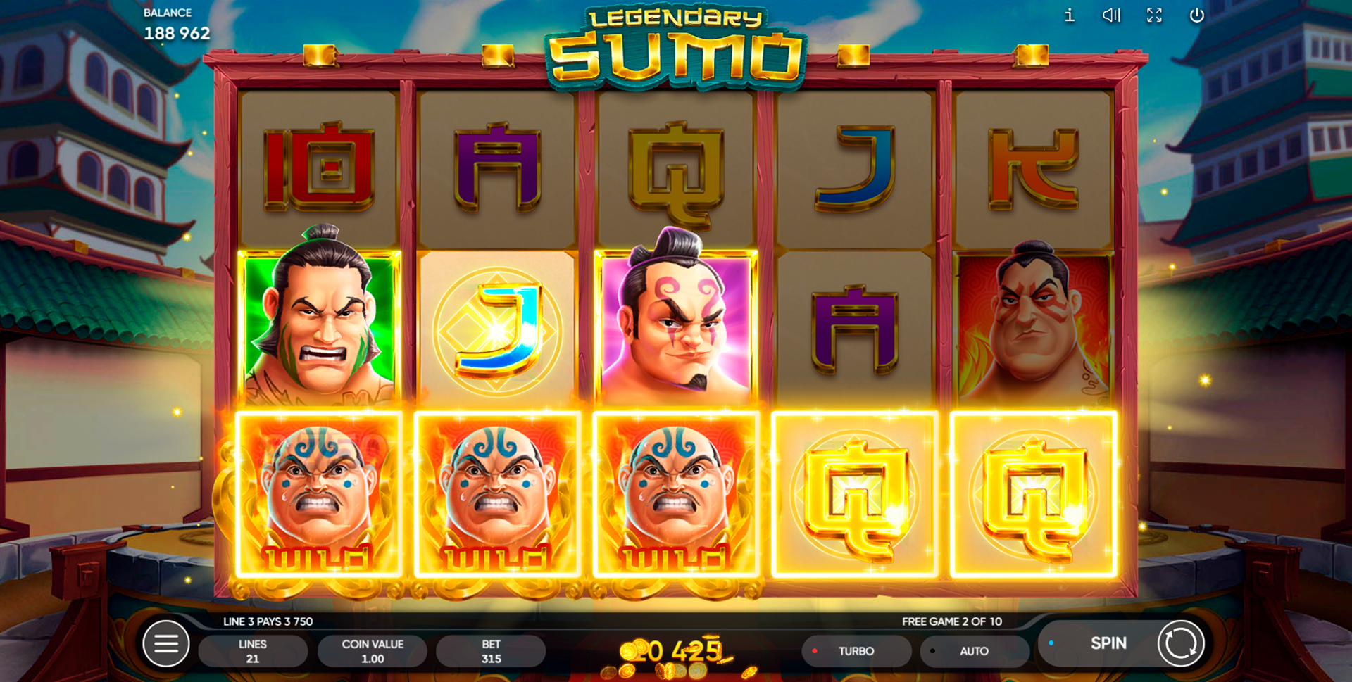 Win Money in Legendary Sumo Free Slot Game by Endorphina