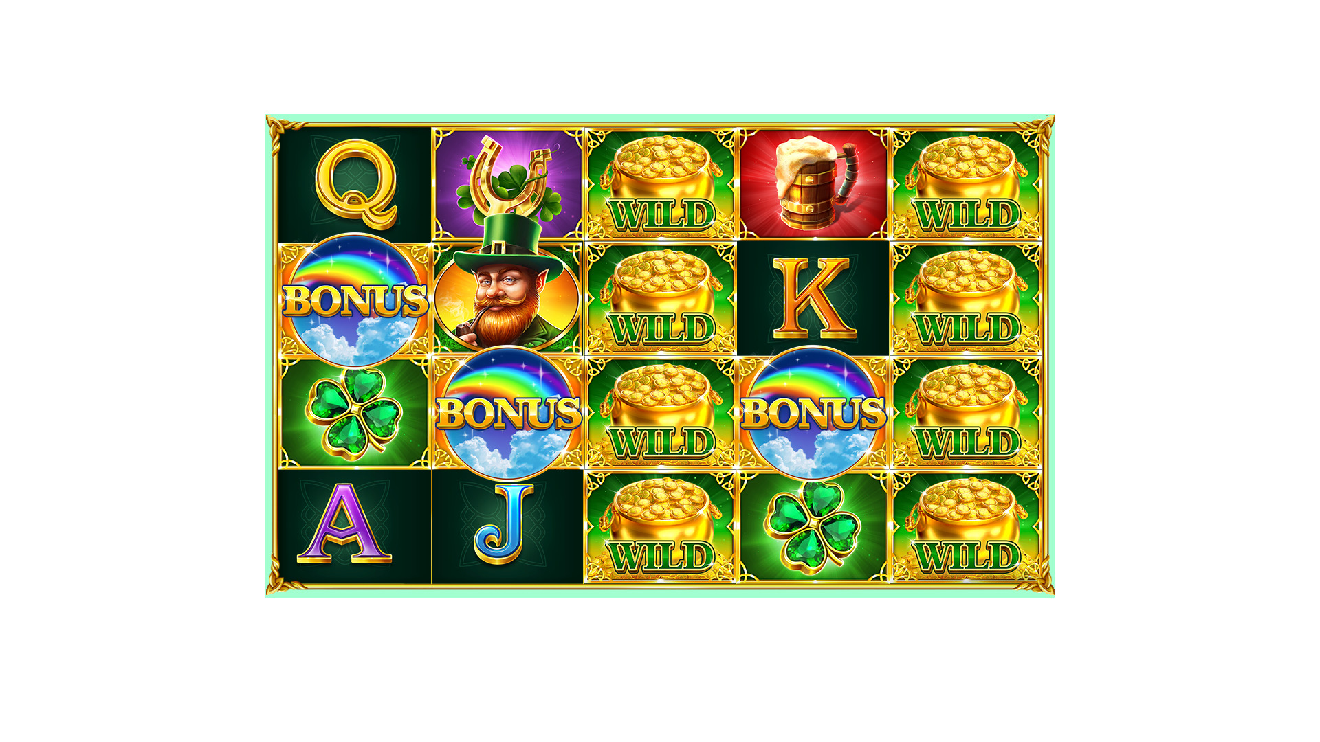 Reels in Lucky Cloverland Slot Game by Endorphina