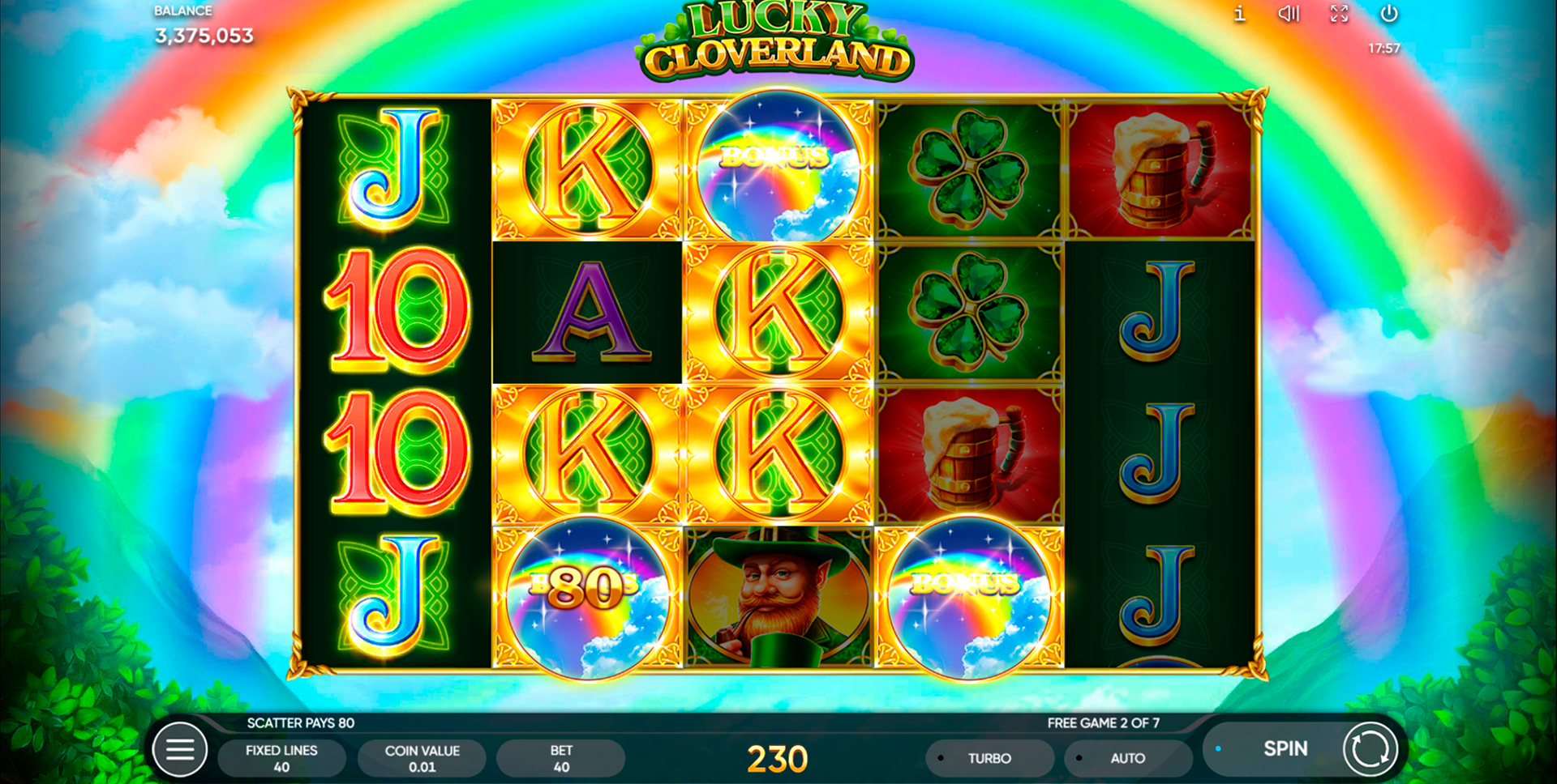 Win Money in Lucky Cloverland Free Slot Game by Endorphina