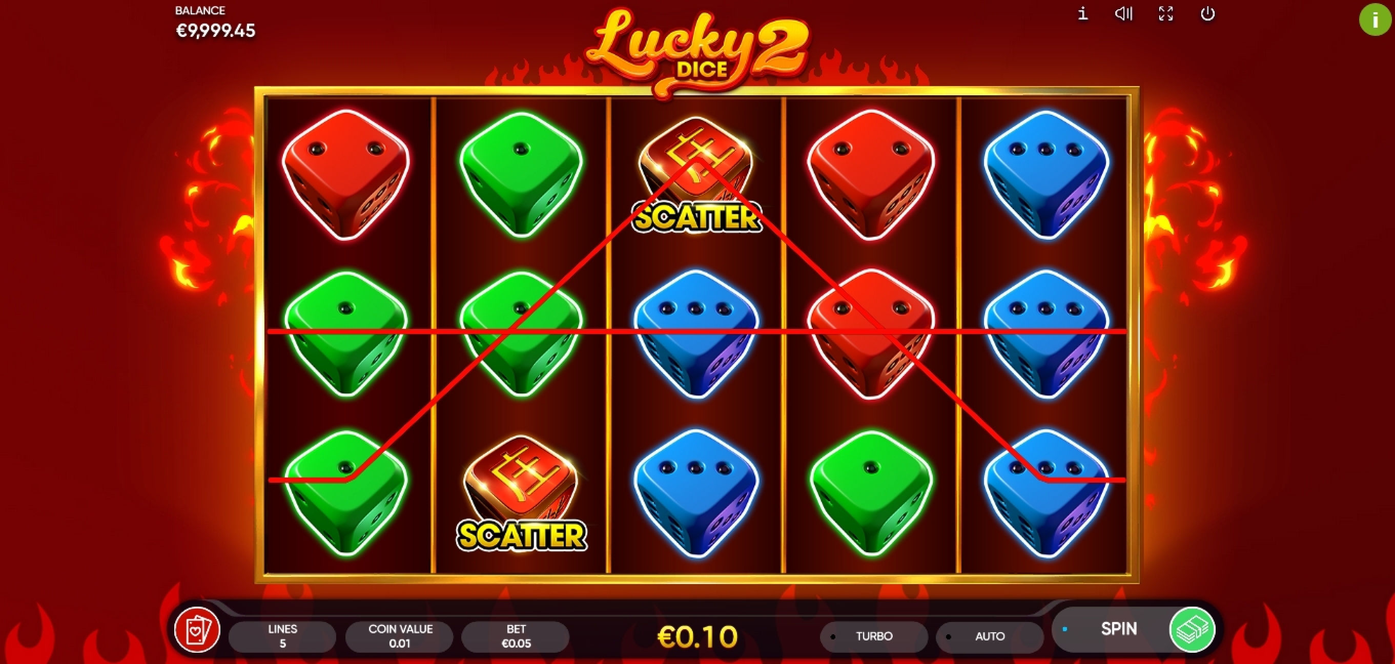 Win Money in Lucky Dice 2 Free Slot Game by Endorphina