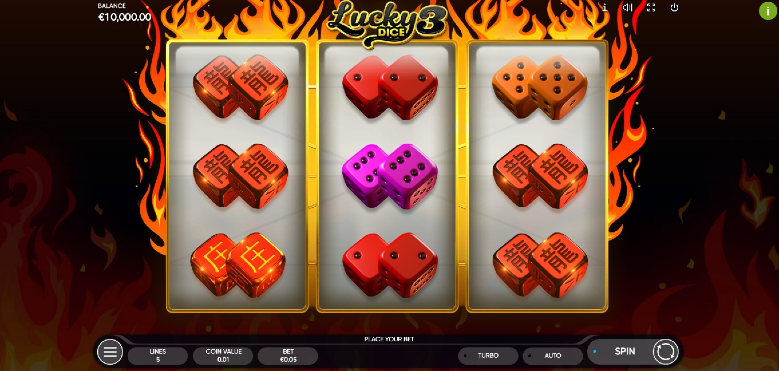 Reels in Lucky Dice 3 Slot Game by Endorphina
