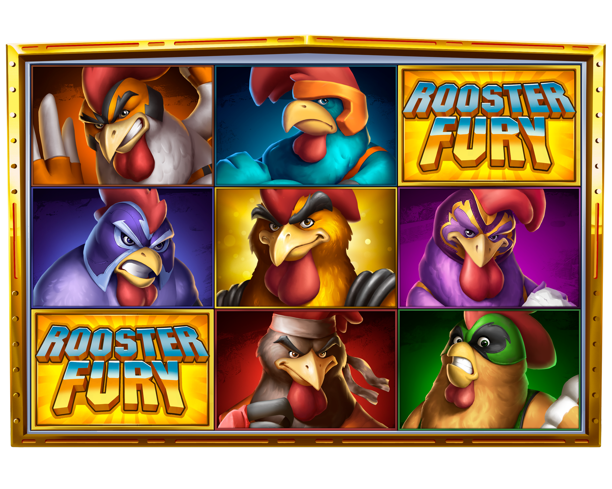 Reels in Rooster Fury Slot Game by Endorphina