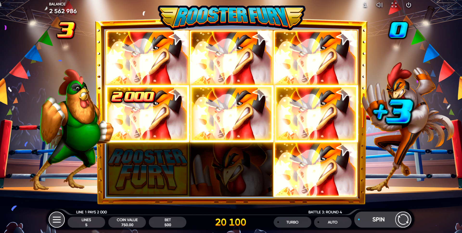 Win Money in Rooster Fury Free Slot Game by Endorphina