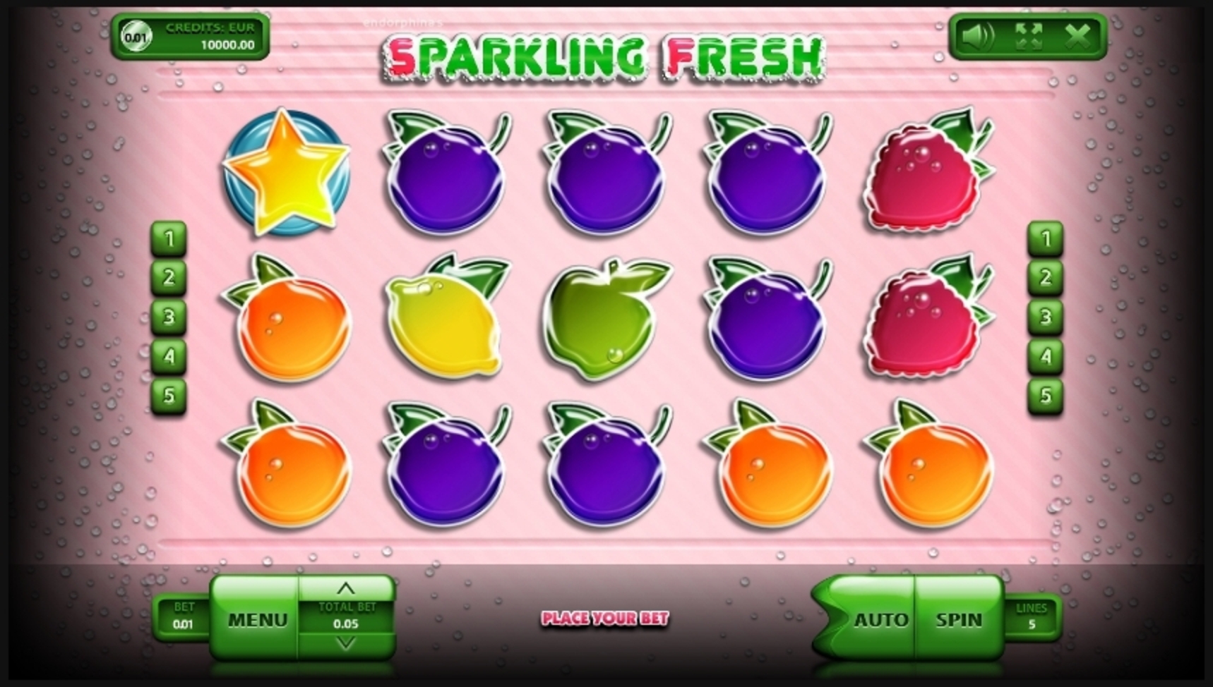 Reels in Sparkling Fresh Slot Game by Endorphina