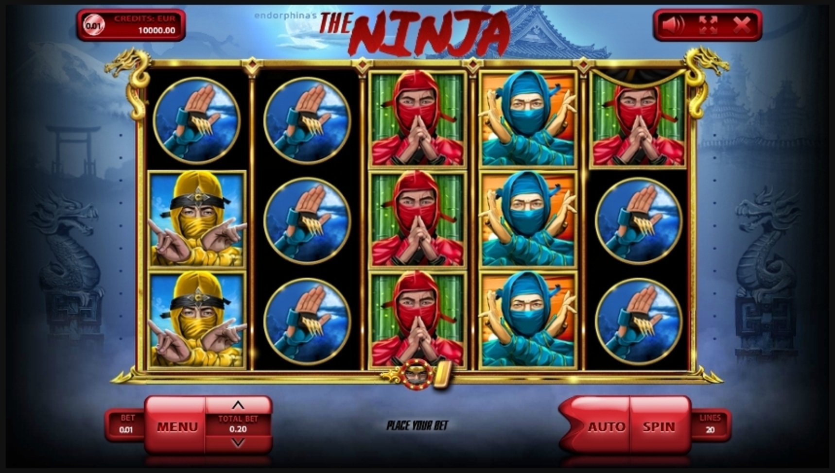 Reels in The Ninja Slot Game by Endorphina