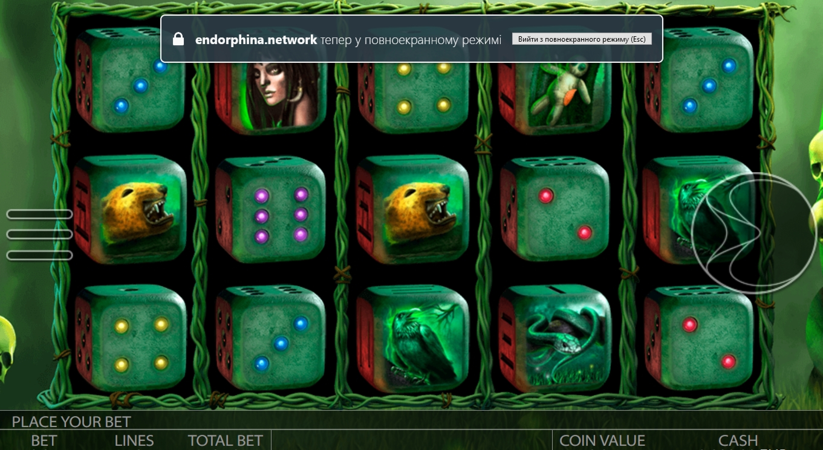 Reels in Voodoo Dice Slot Game by Endorphina