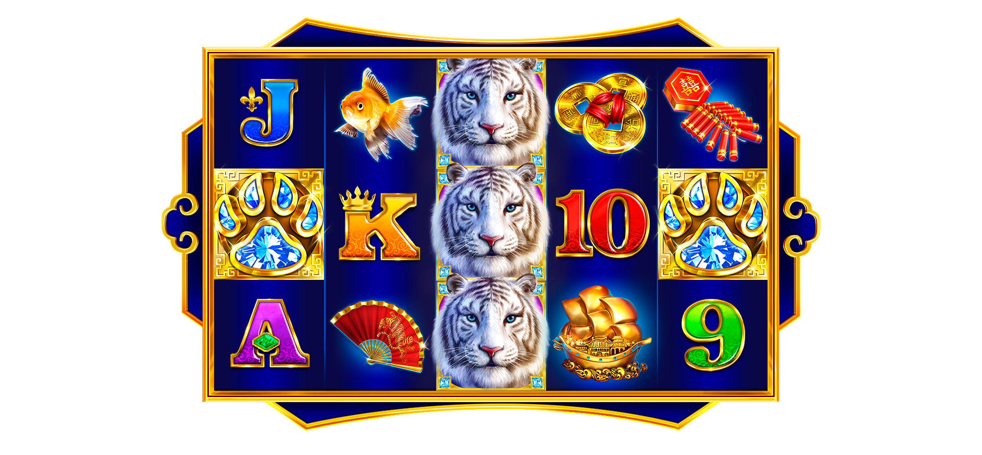 Reels in Water Tiger Slot Game by Endorphina