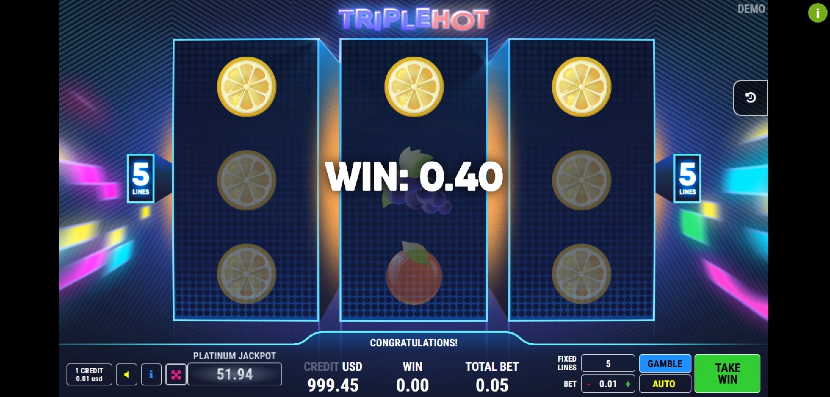 Win Money in Triple Hot	 Free Slot Game by Fazi Gaming