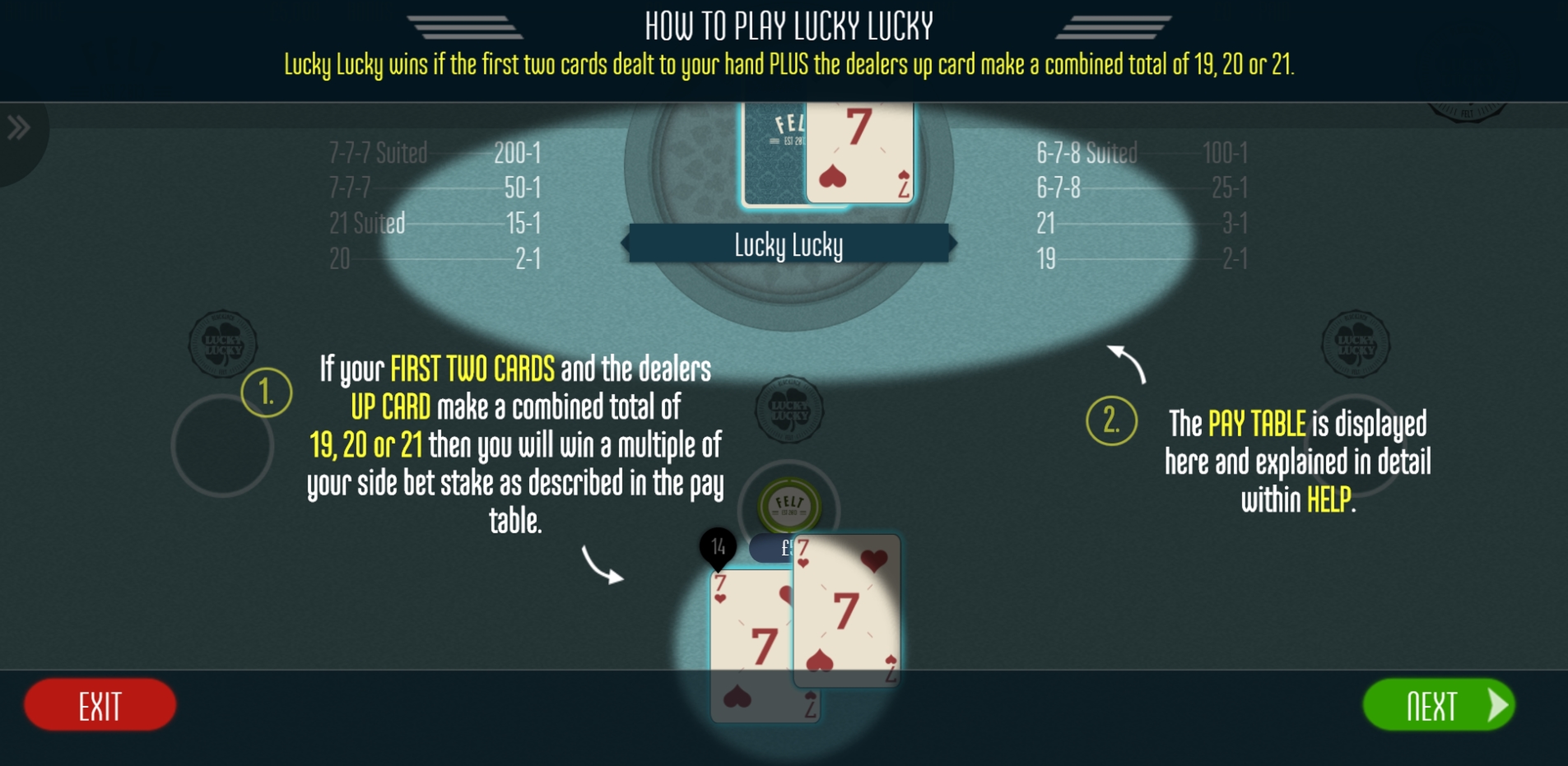 Info of Blackjack Lucky Lucky Slot Game by Felt