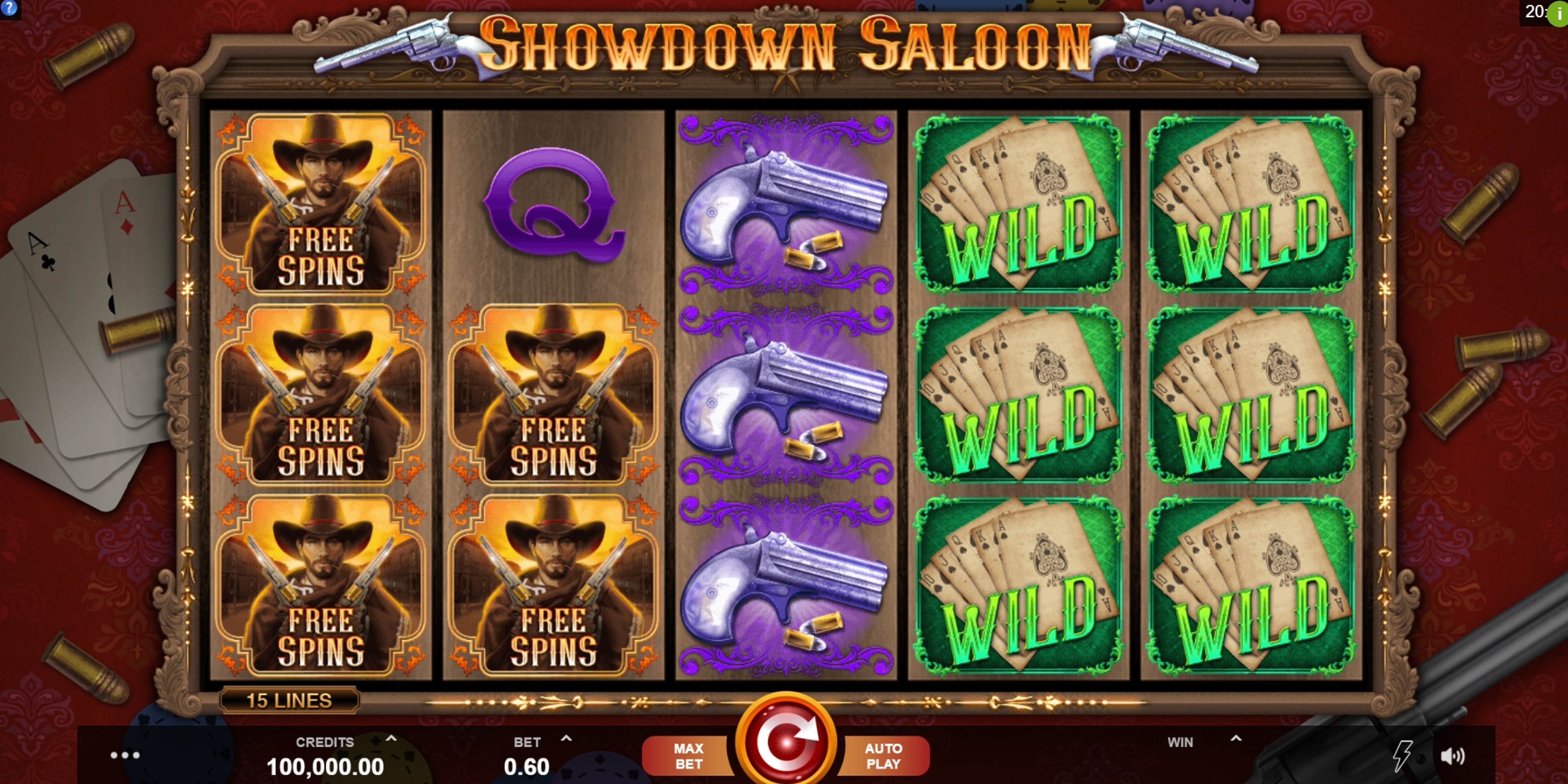 Reels in Showdown Saloon Slot Game by Fortune Factory Studios