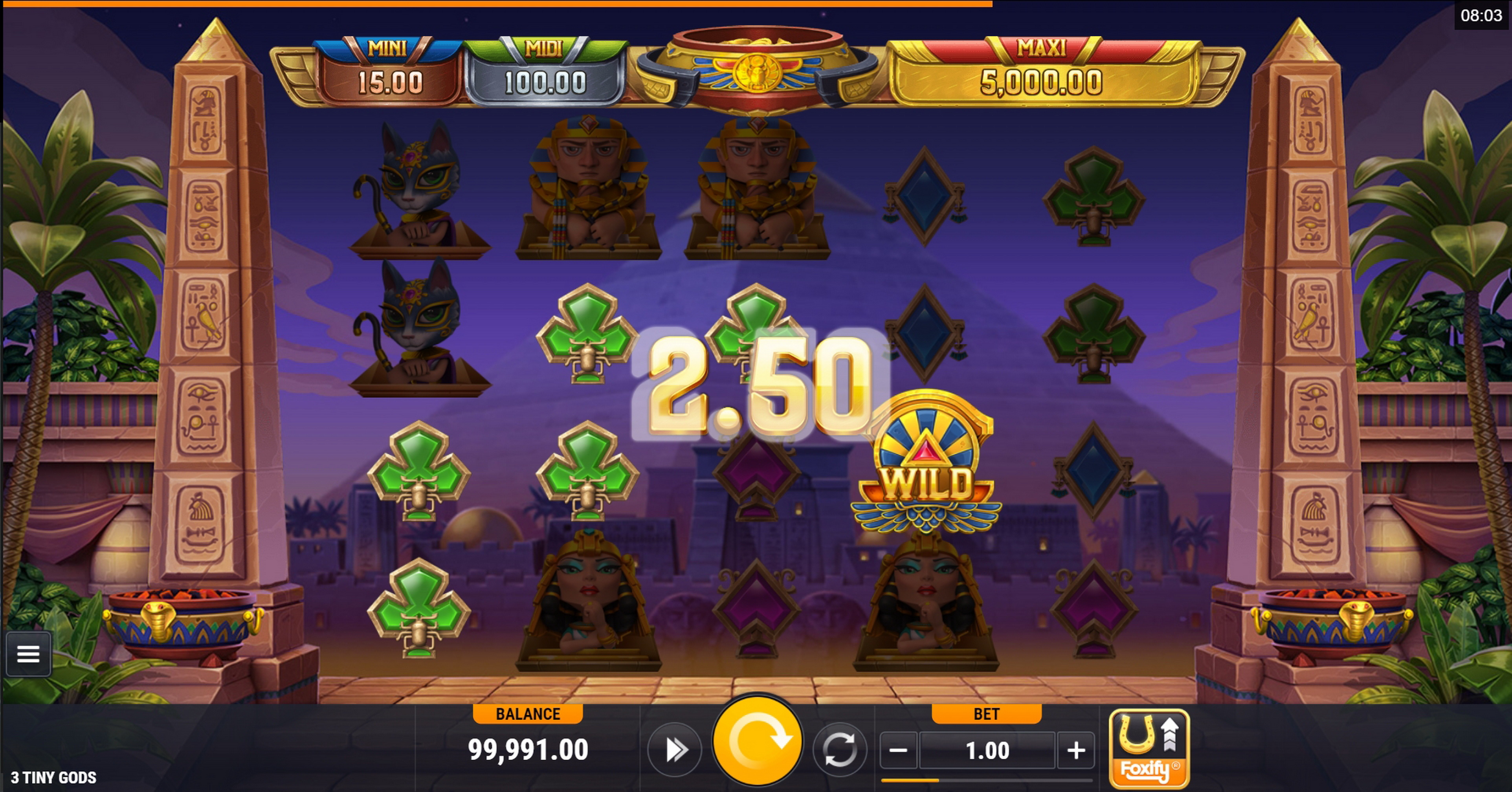 Win Money in 3 Tiny Gods Free Slot Game by Foxium